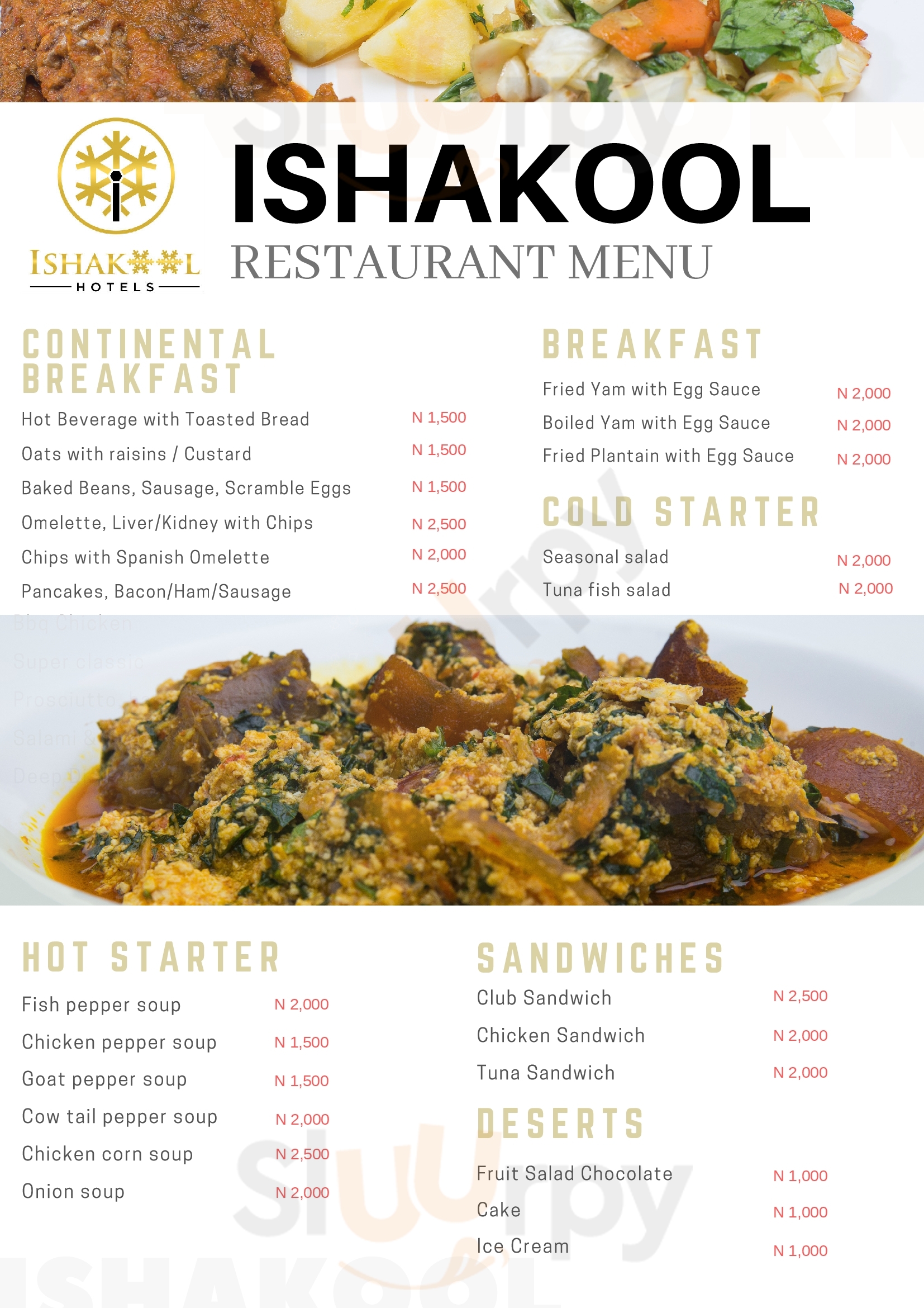 Ishakool Restaurant & Bar Abuja Menu - 1