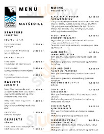 Black Beach Restaurant menu
