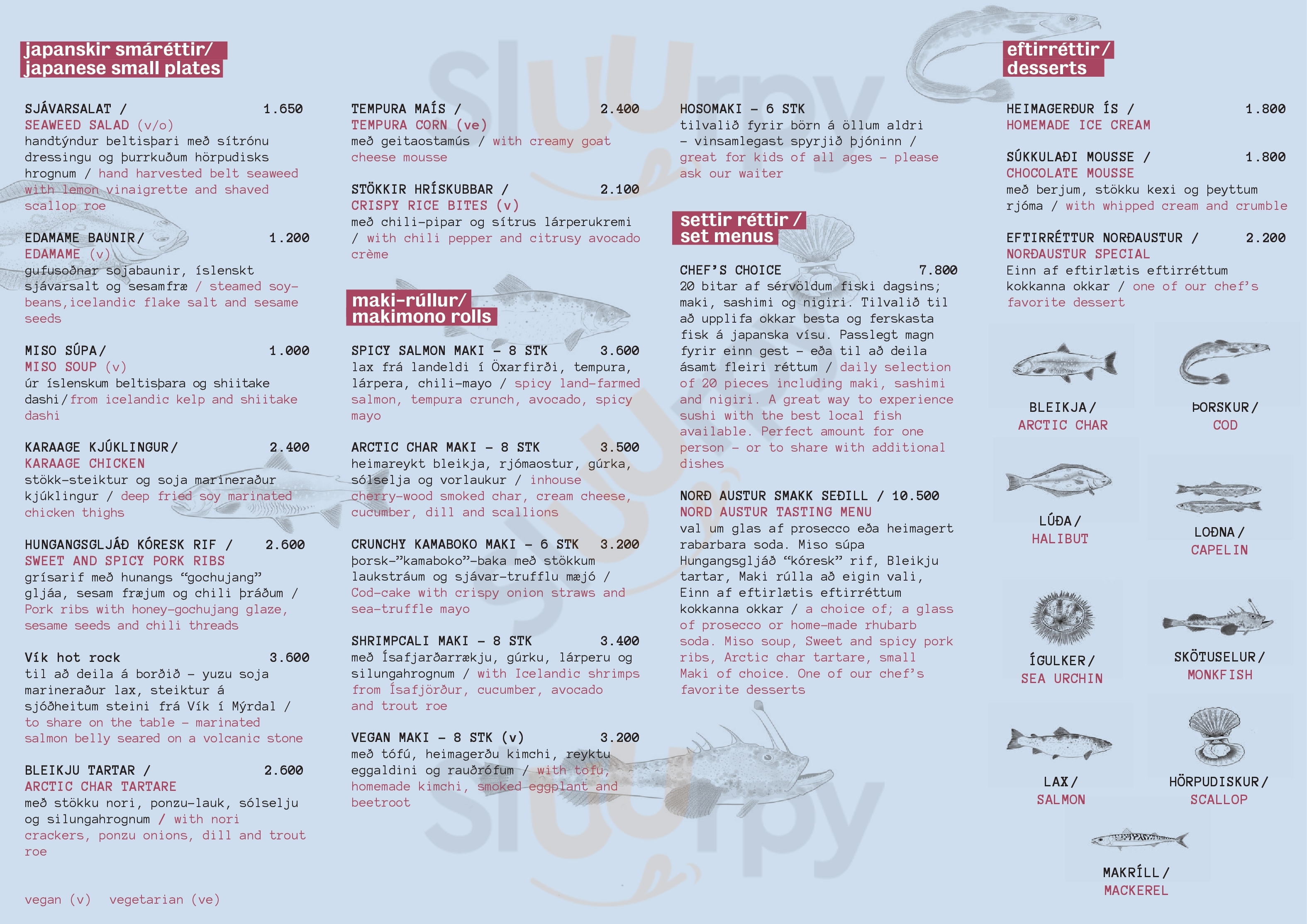 Nordic Restaurant Seydisfjordur Menu - 1