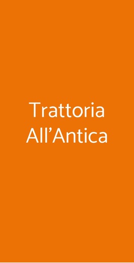 Trattoria All'antica, Milano