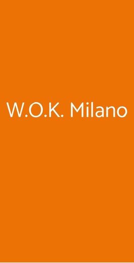 Il Wok Odoroki, Milano