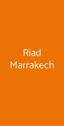 Riad Marrakech, Milano