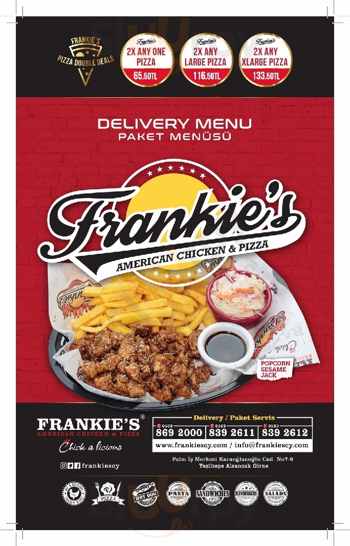 Frankies American Chicken & Pizza Kyrenia Menu - 1