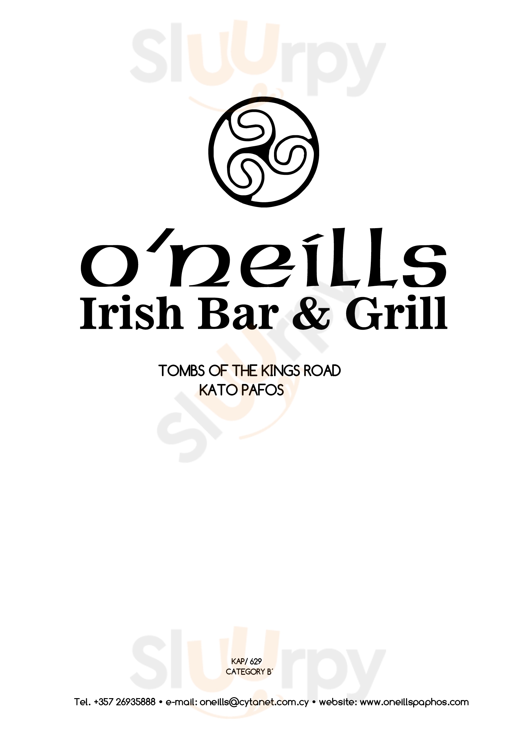 Oneil's Irish Bar And Grill Paphos Menu - 1