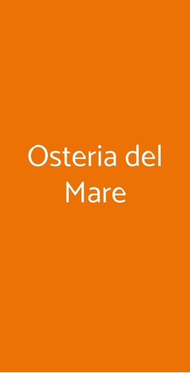 Osteria Del Mare, Sovico