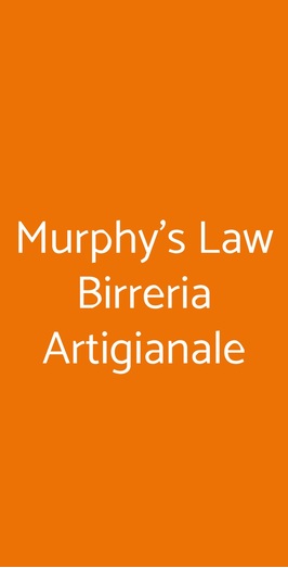 Murphy's Law Birreria Artigianale, Napoli