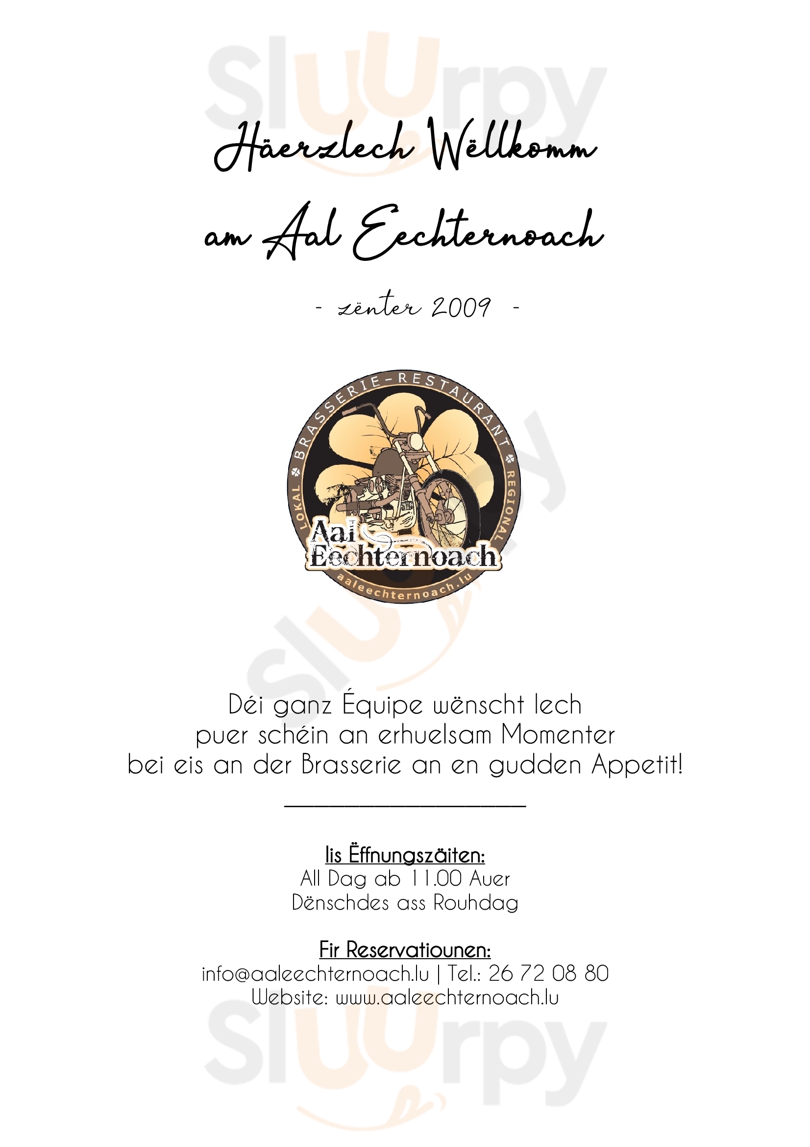Brasserie-restaurant Aal Eechternoach Echternach Menu - 1