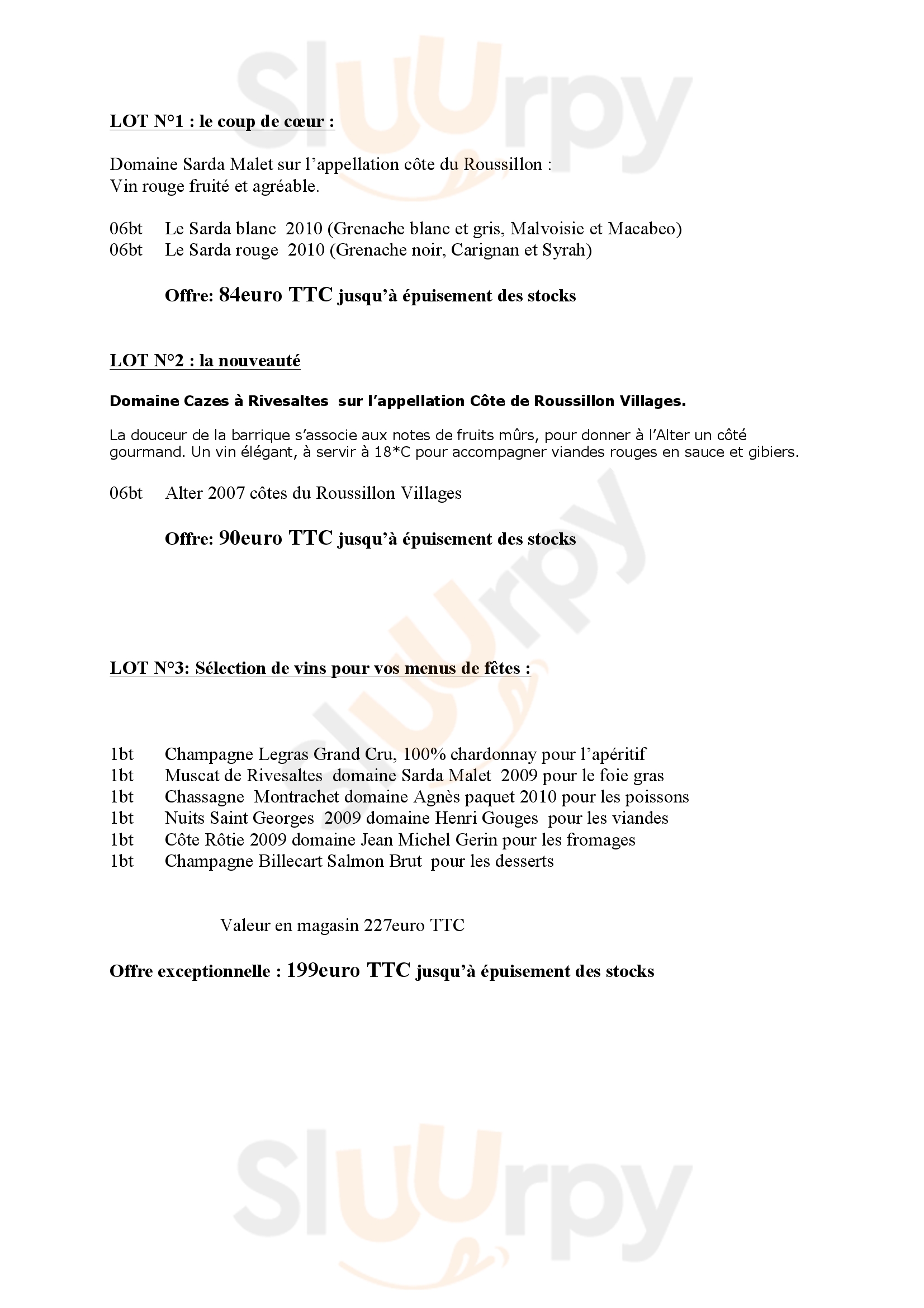 Bar A Vin Luxembourg Menu - 1