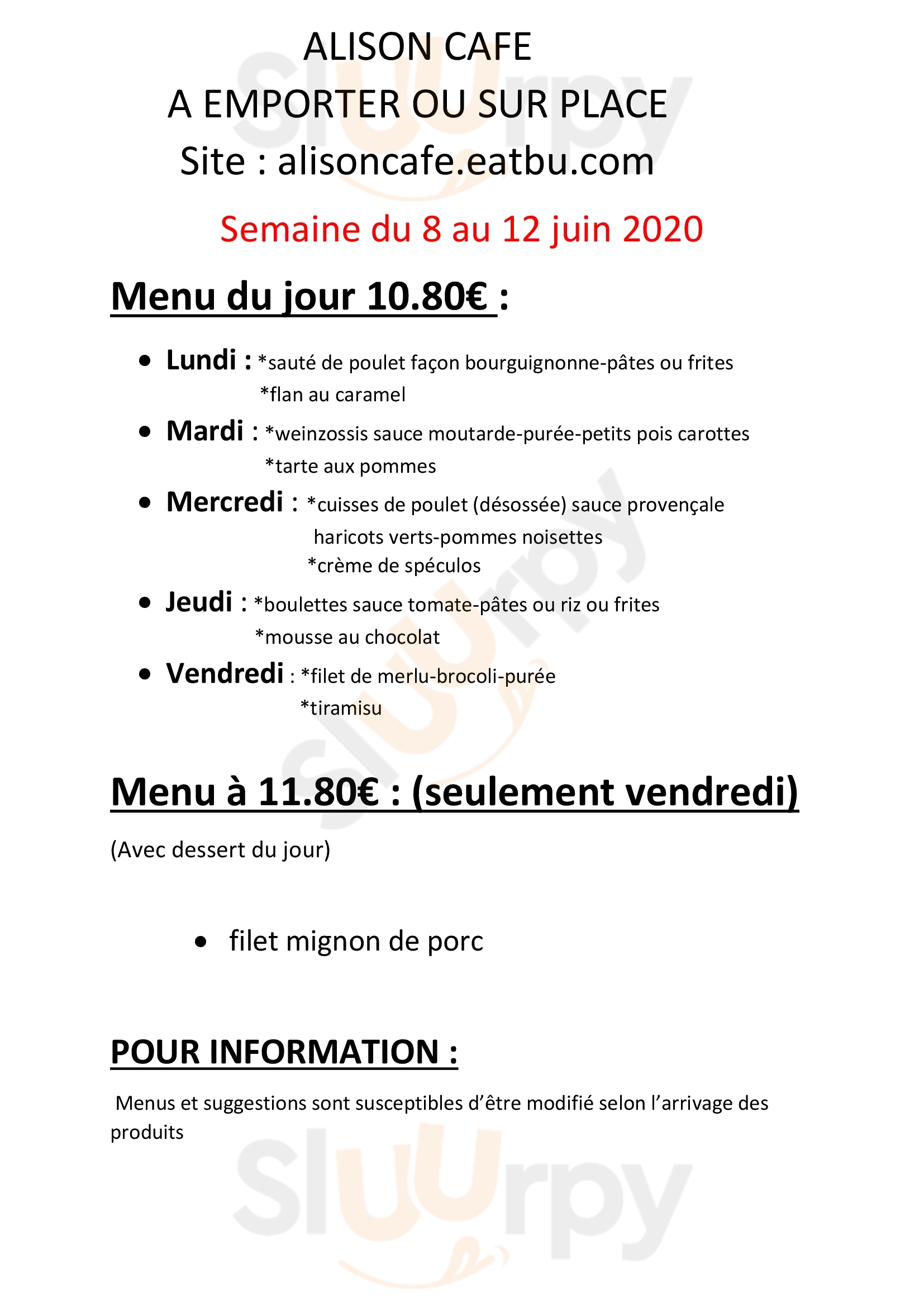 Alison Cafe Luxembourg Menu - 1