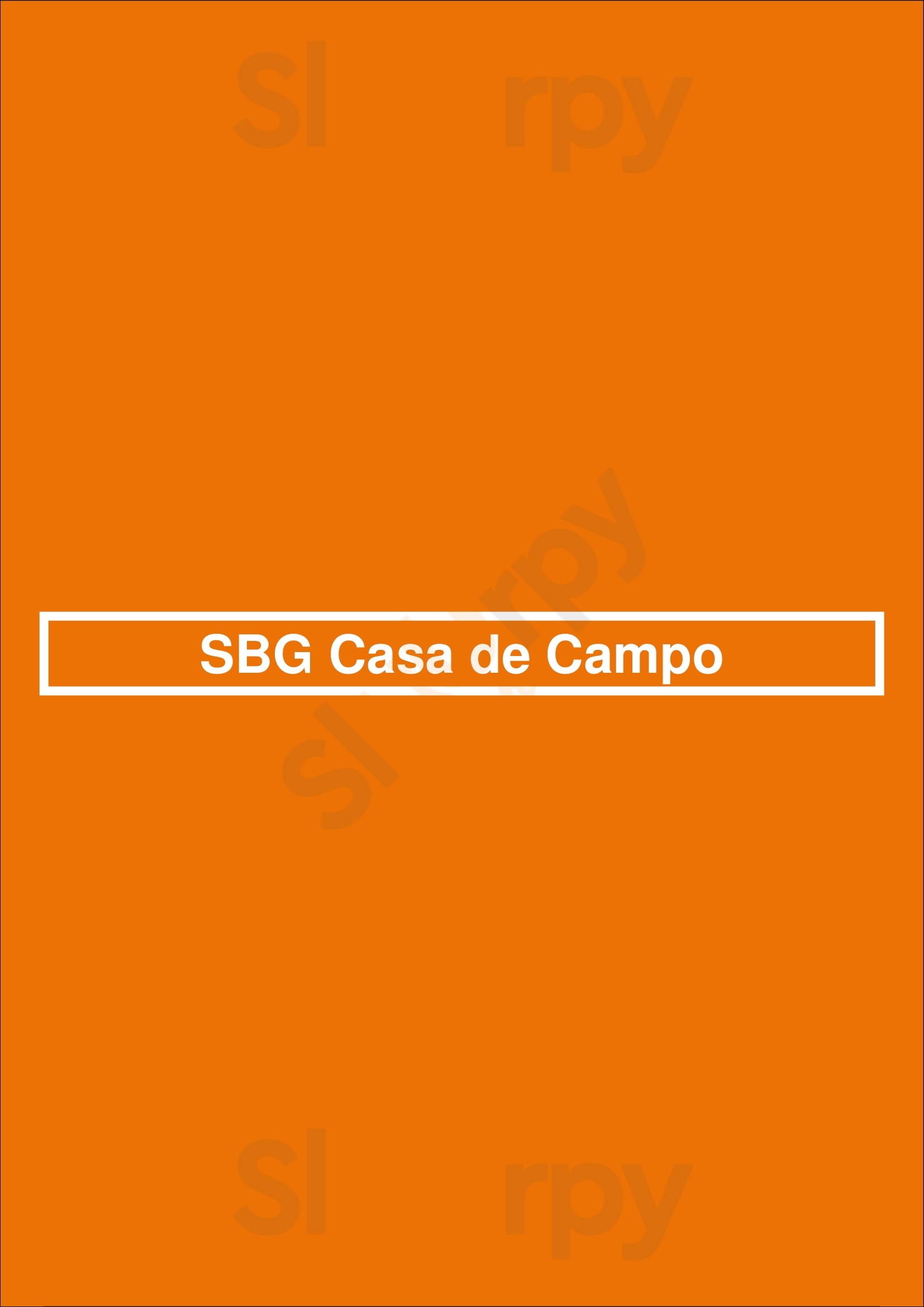 Sbg Casa De Campo La Romana Menu - 1