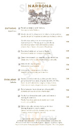 Restaurante Narbona Carmelo menu