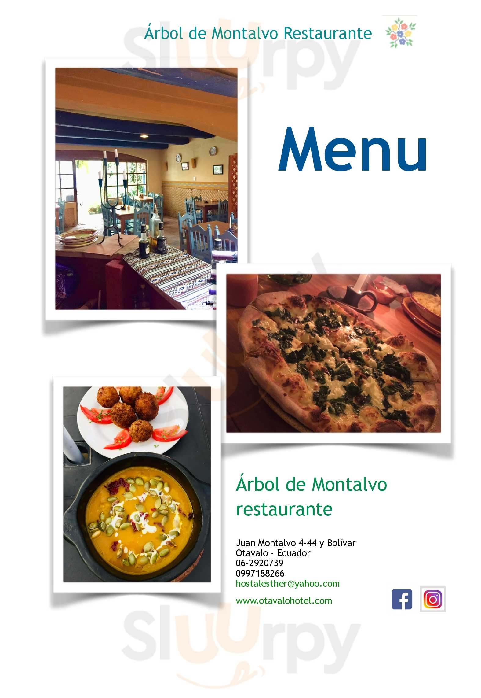 Arbol De Montalvo Restaurant Otavalo Menu - 1
