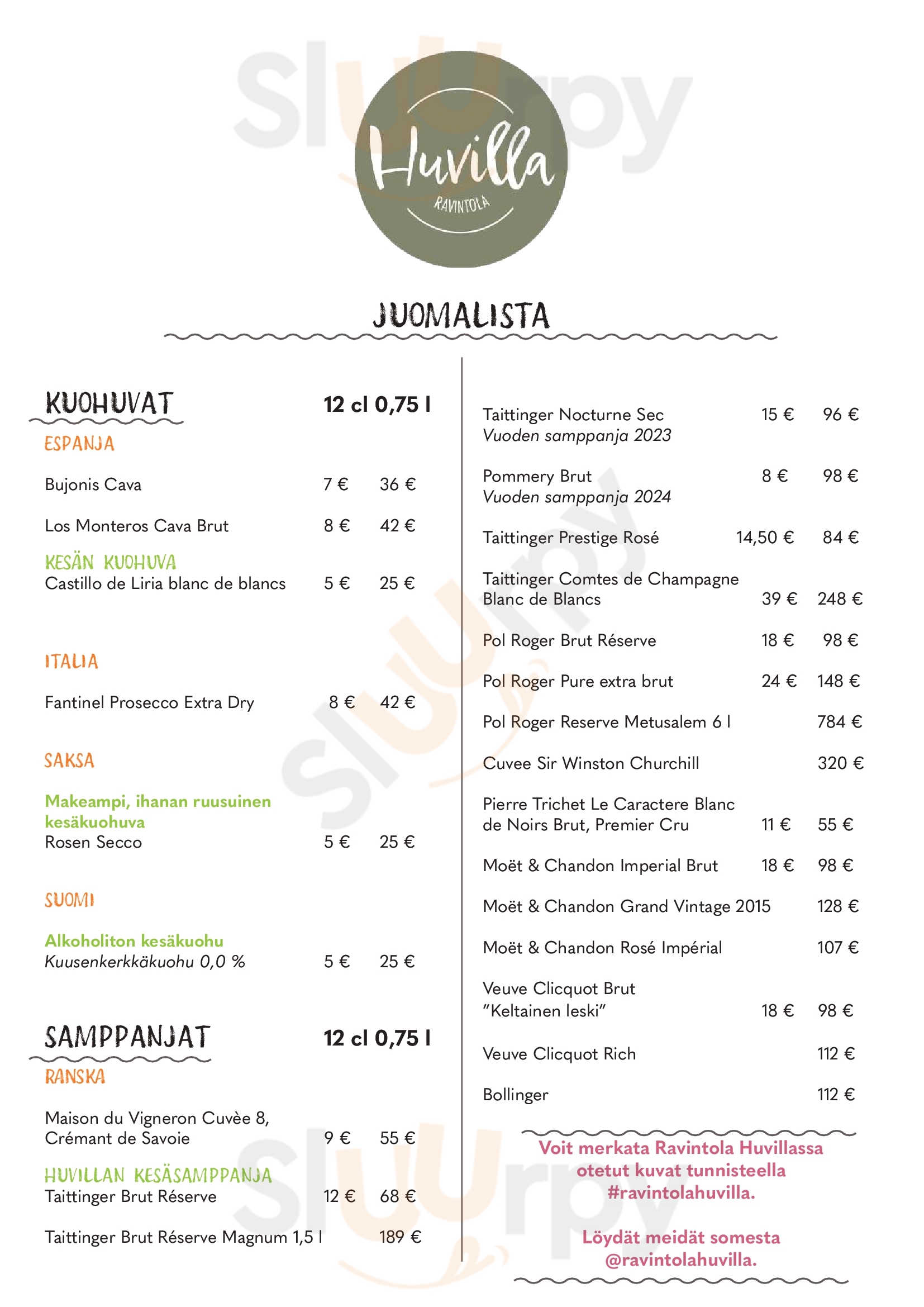 Kymin Huvila Kouvola Menu - 1