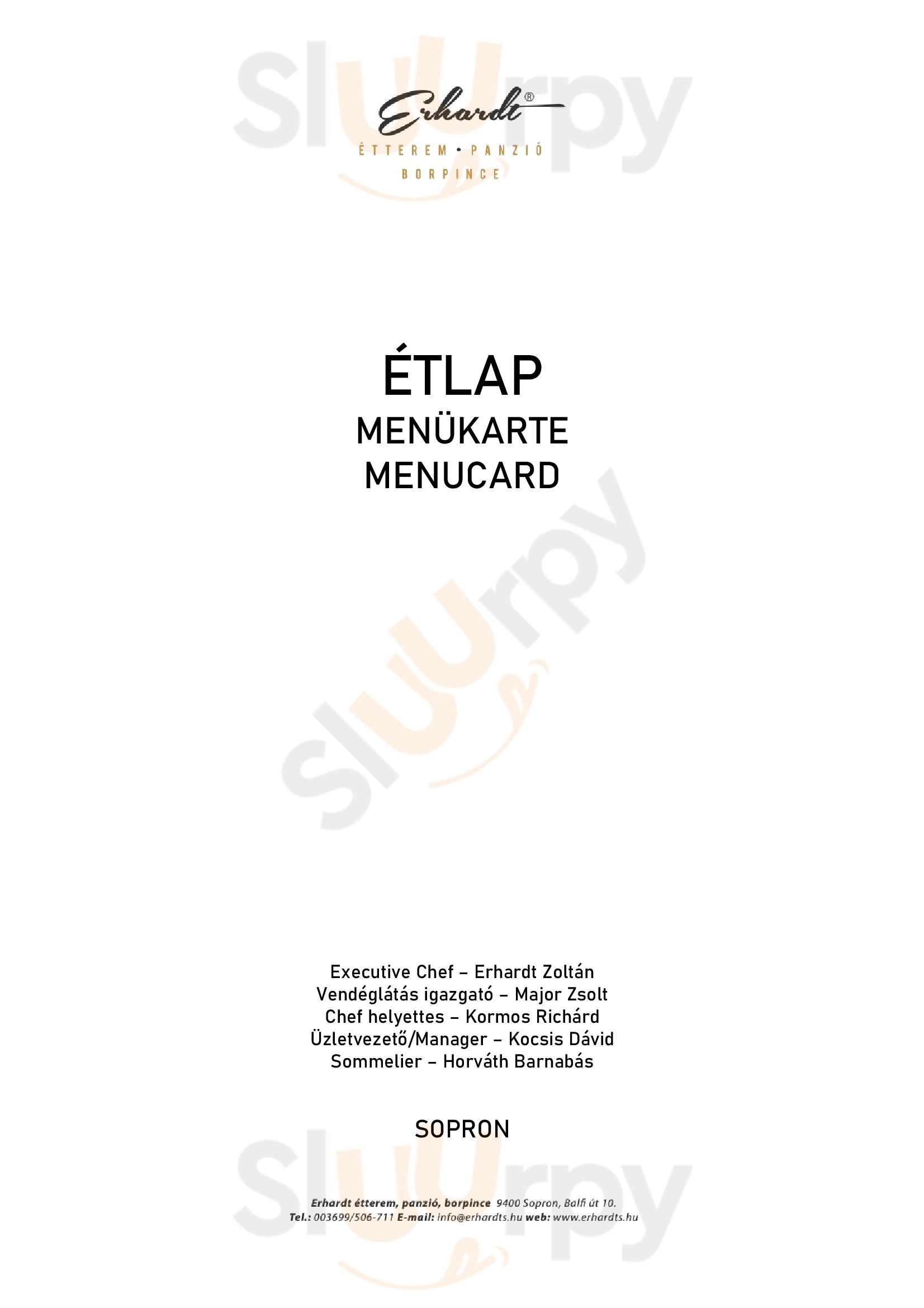 Erhardt Sopron Menu - 1