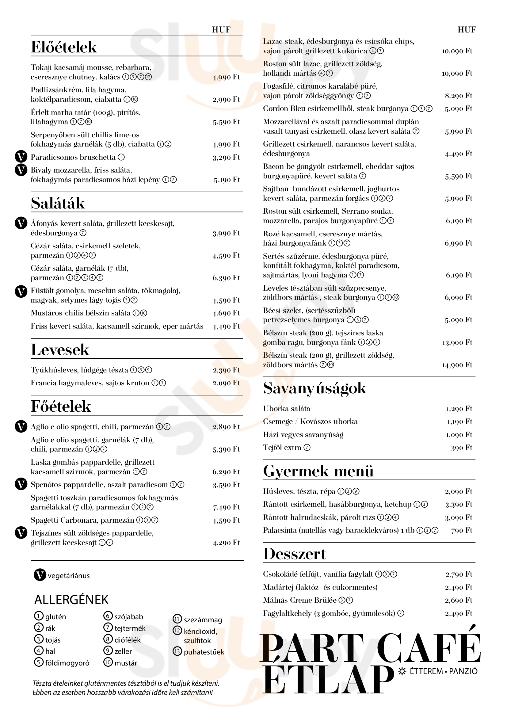 Part Café Dunakeszi Menu - 1