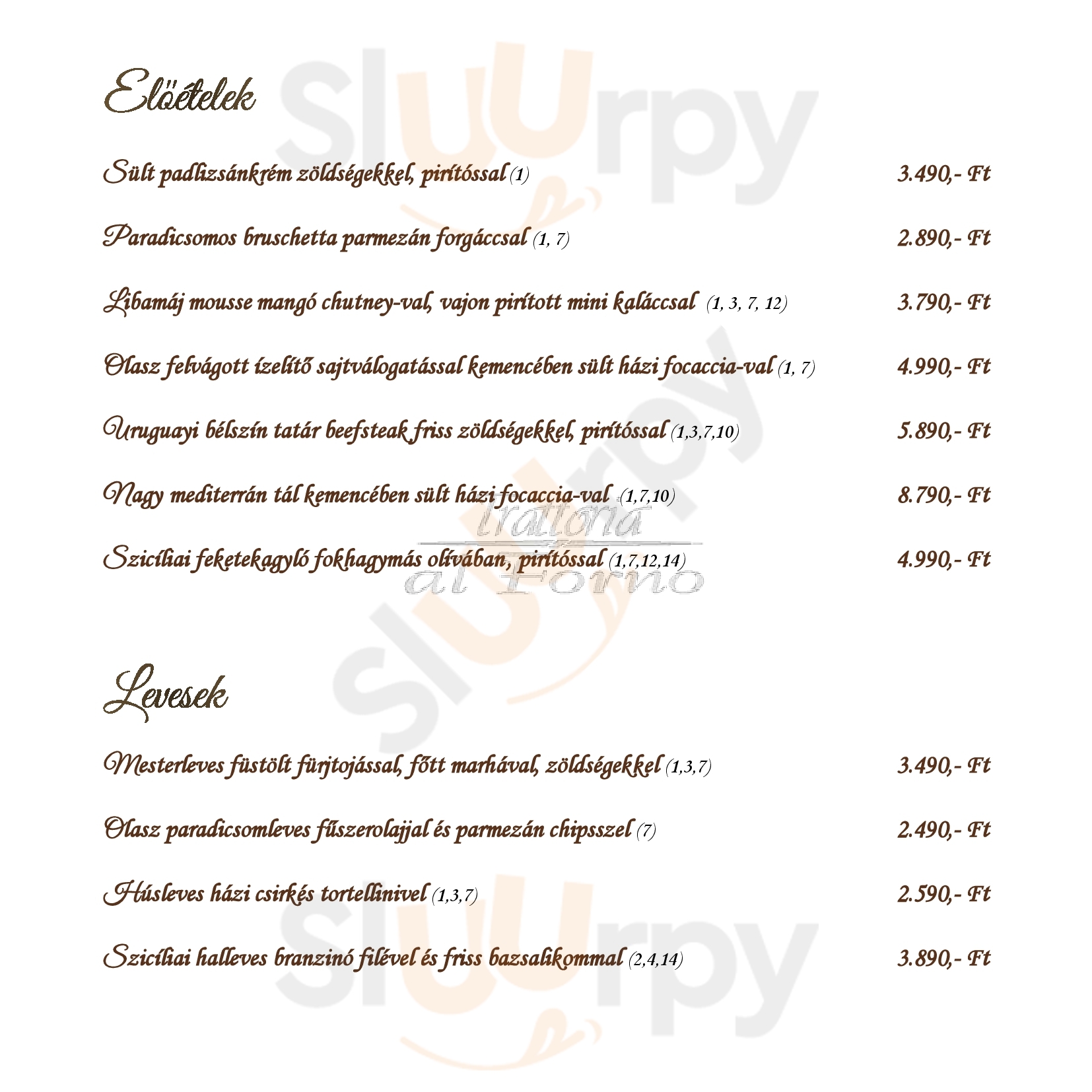 Trattoria Al Forno Veresegyház Menu - 1