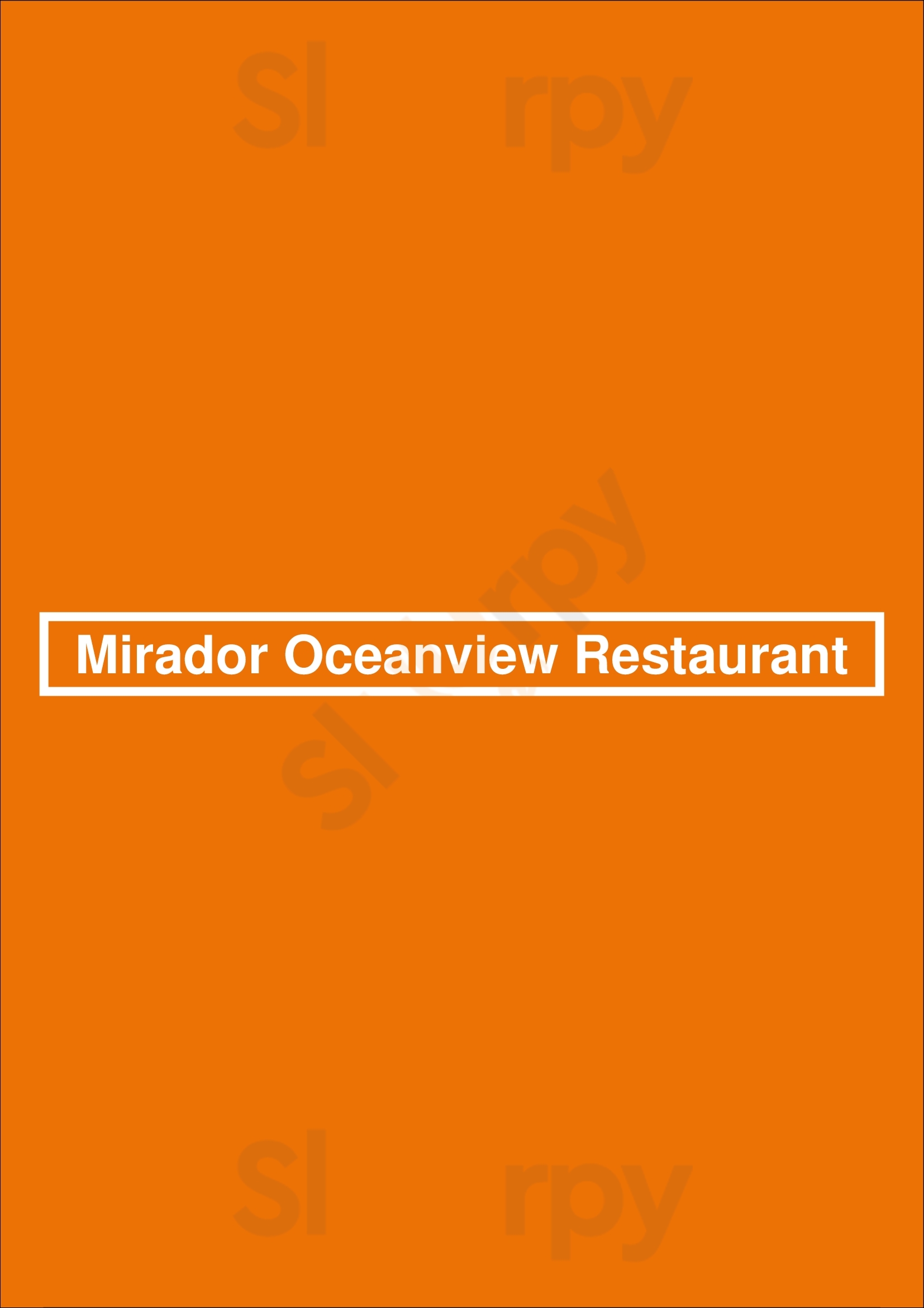 Mirador Oceanview Restaurant Parque Nacional Manuel Antonio Menu - 1