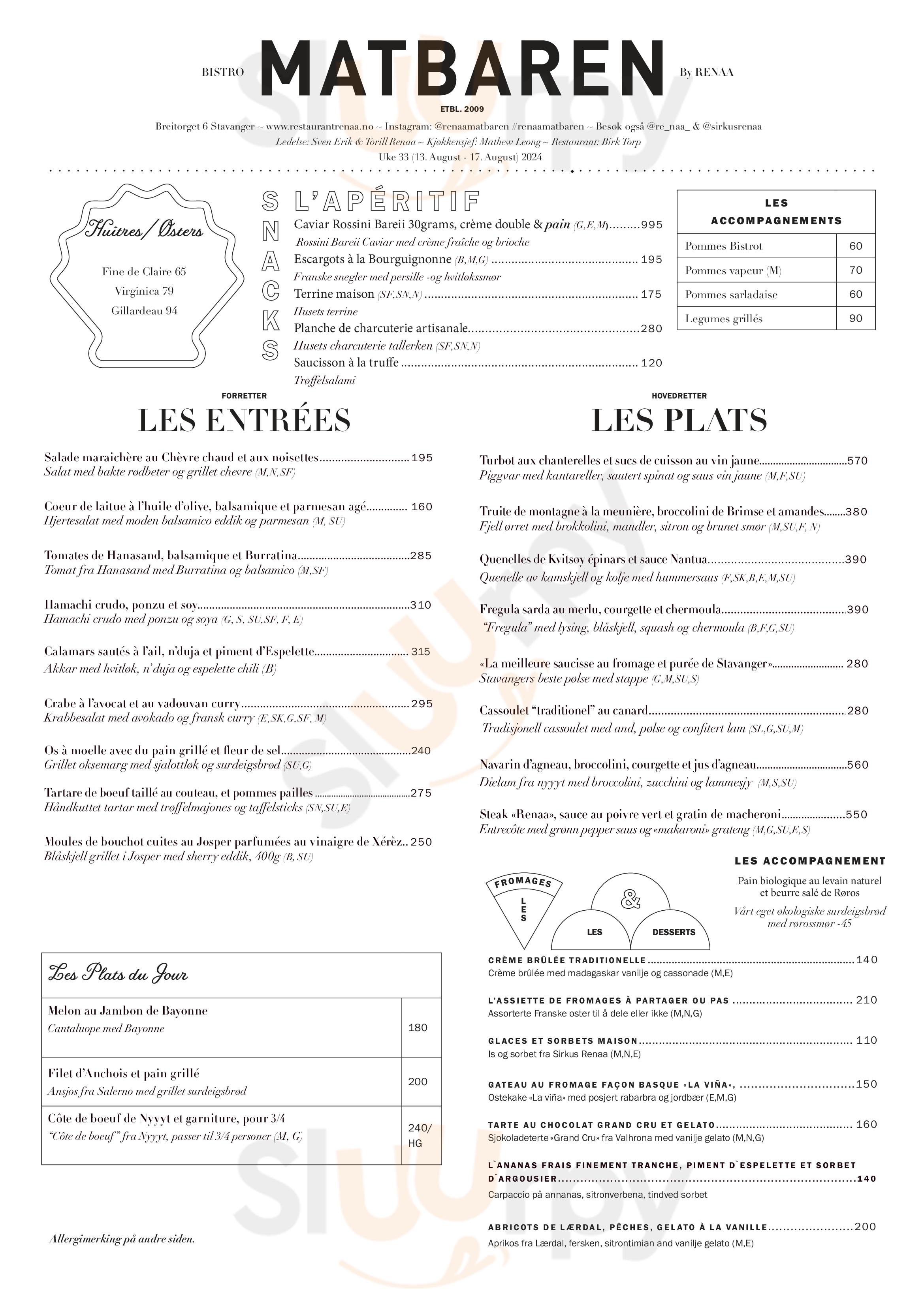 Re- Naa Stavanger Menu - 1