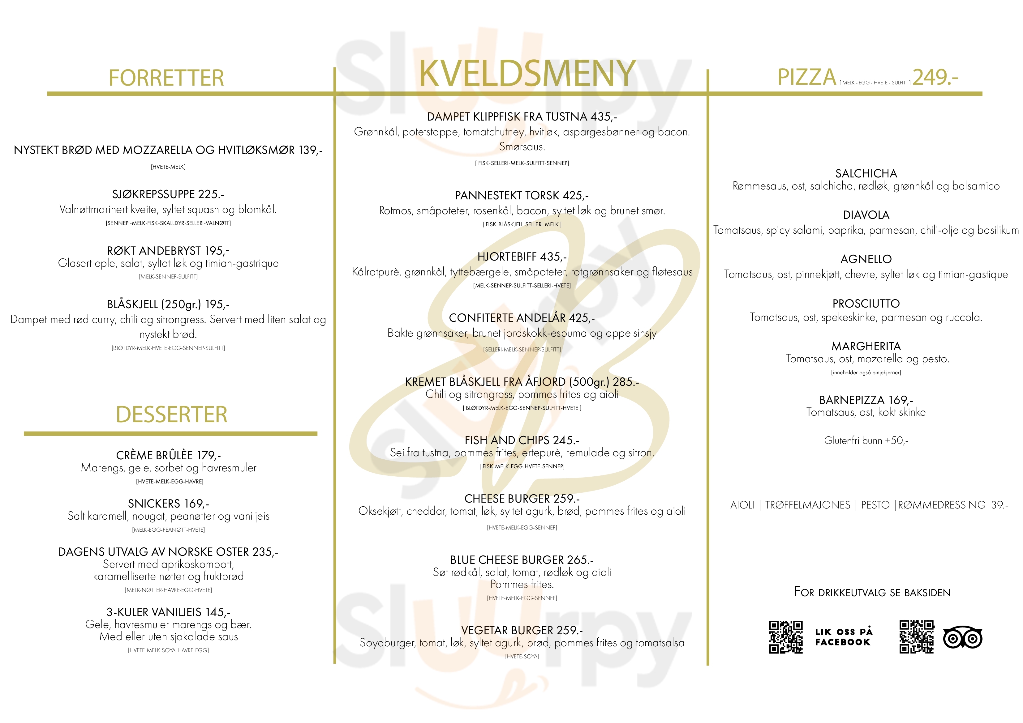 Bryggekanten Brasserie & Bache Bar Kristiansund Menu - 1