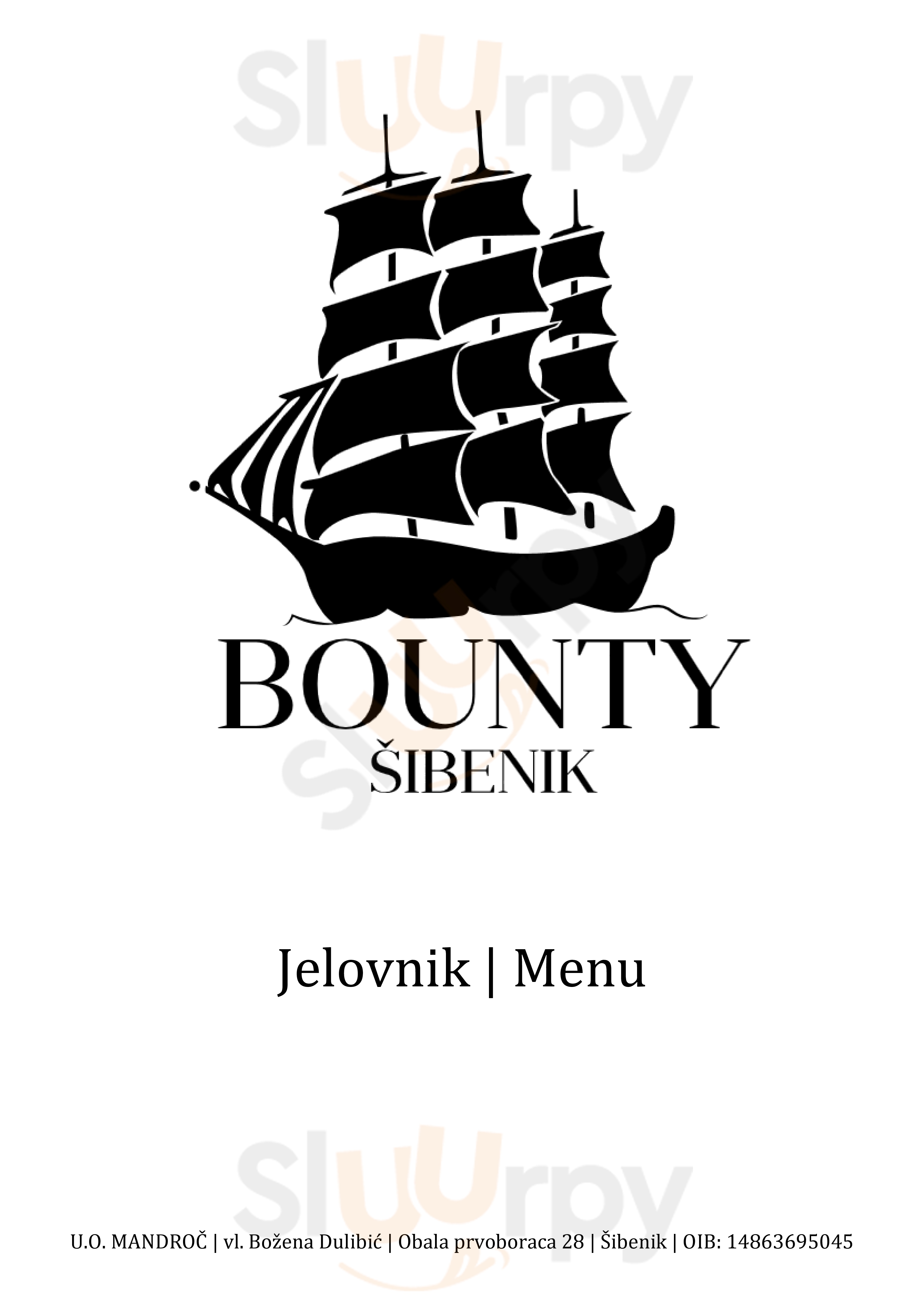 Bounty Sibenik Menu - 1
