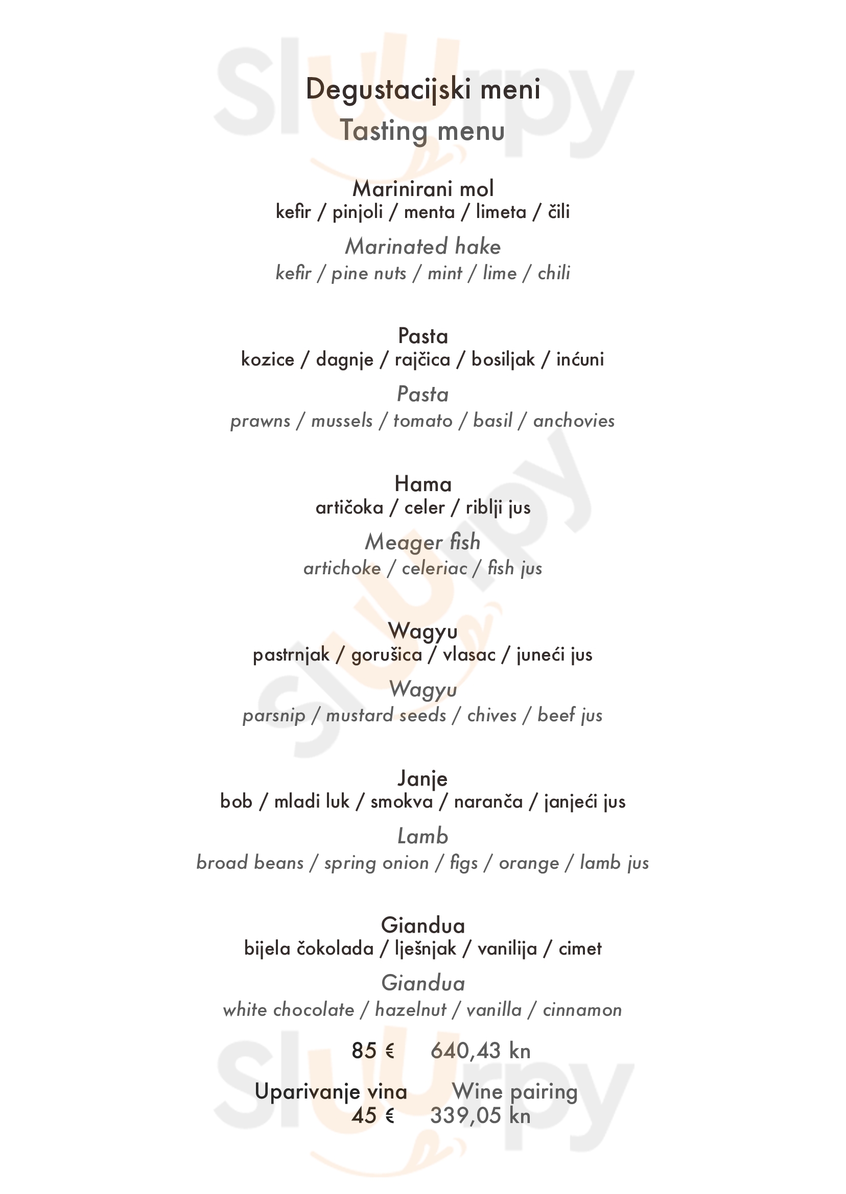 Restaurant Freyja Tucepi Menu - 1