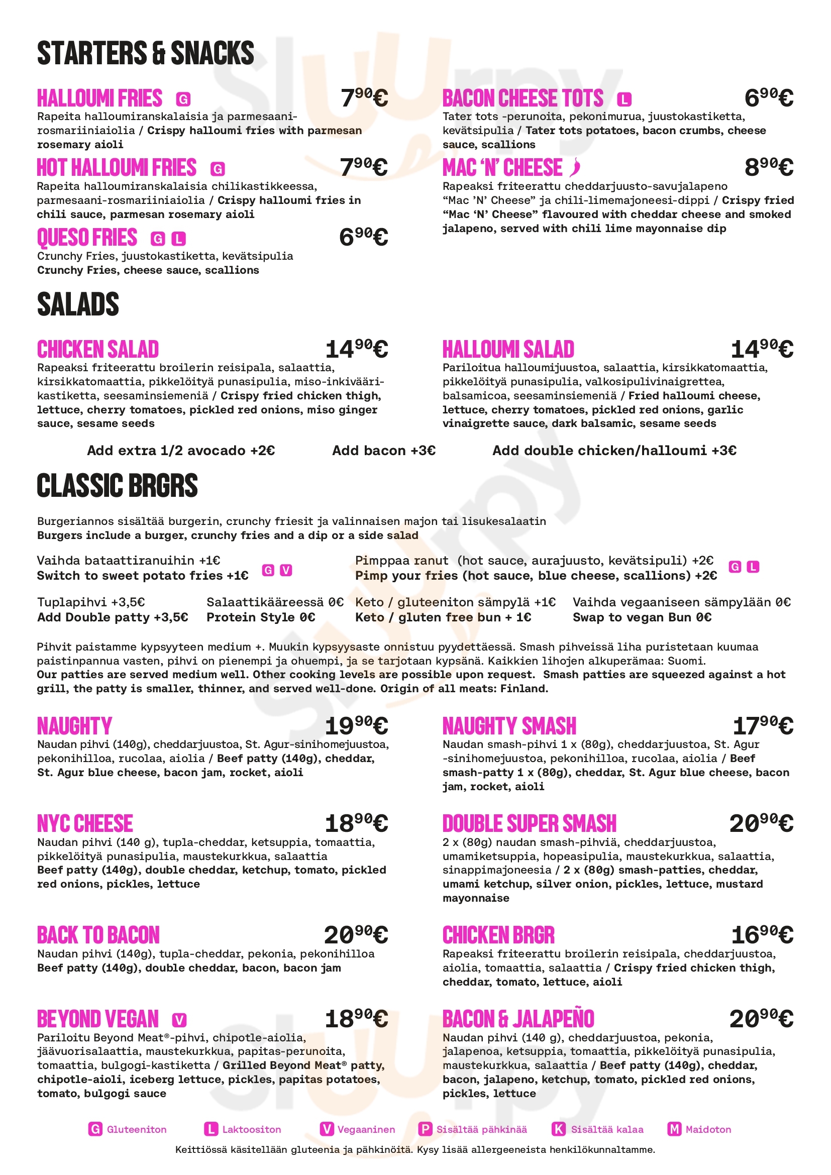 Naughty Brgr Jyväskylä Menu - 1