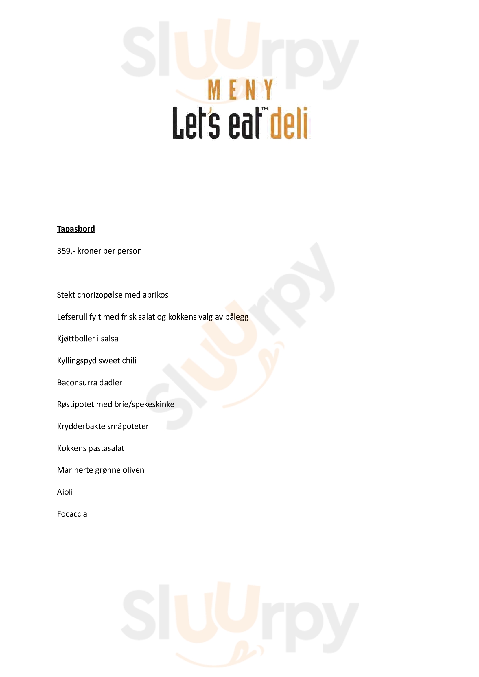 Let`s Eat Deli Ålesund Menu - 1