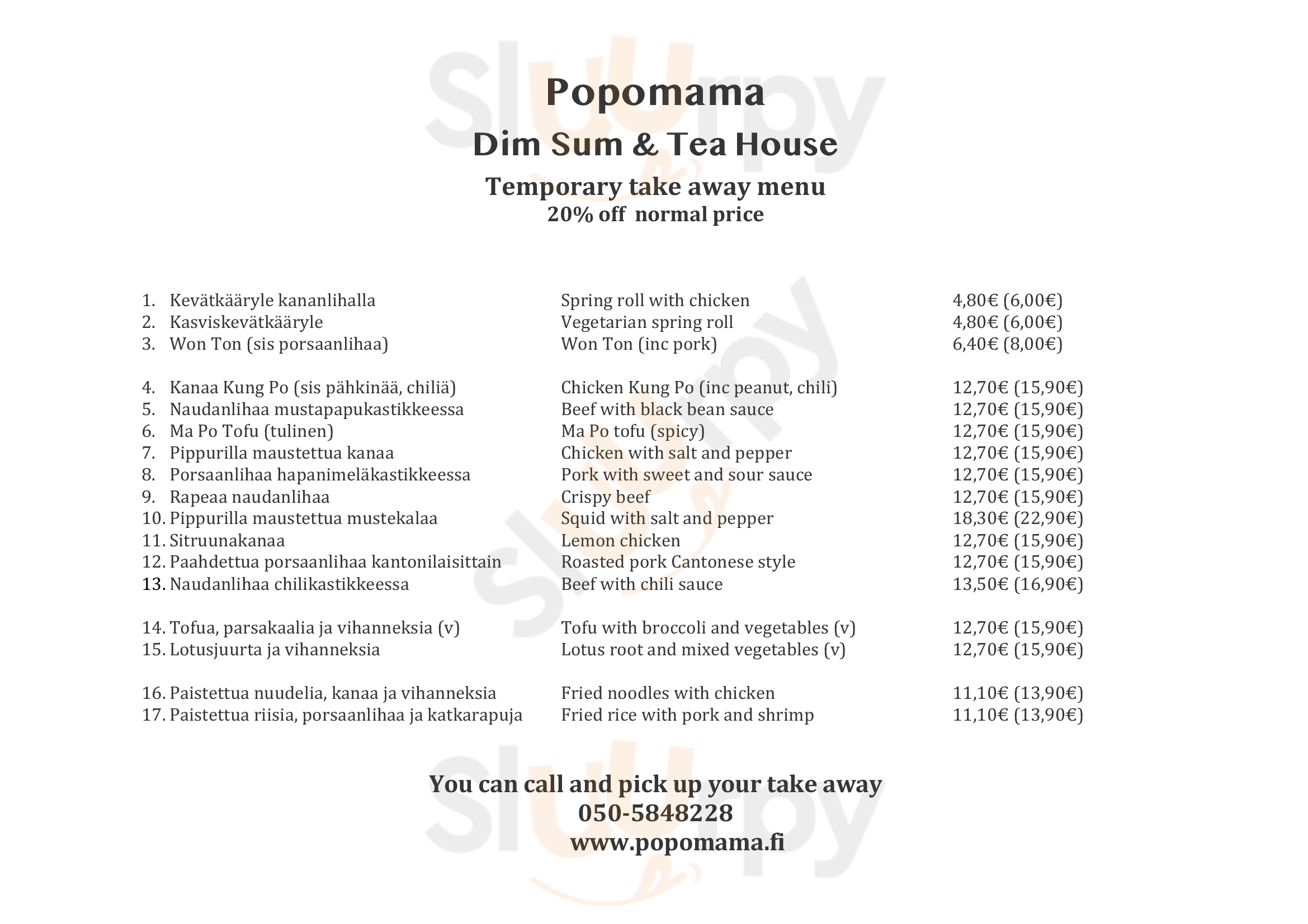 Popomama Dim Sum & Tea House Espoo Menu - 1