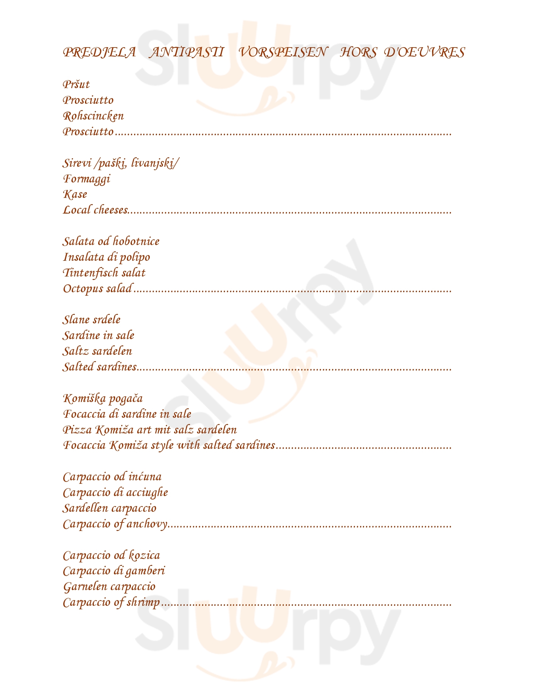 Konoba Bako Vis Menu - 1