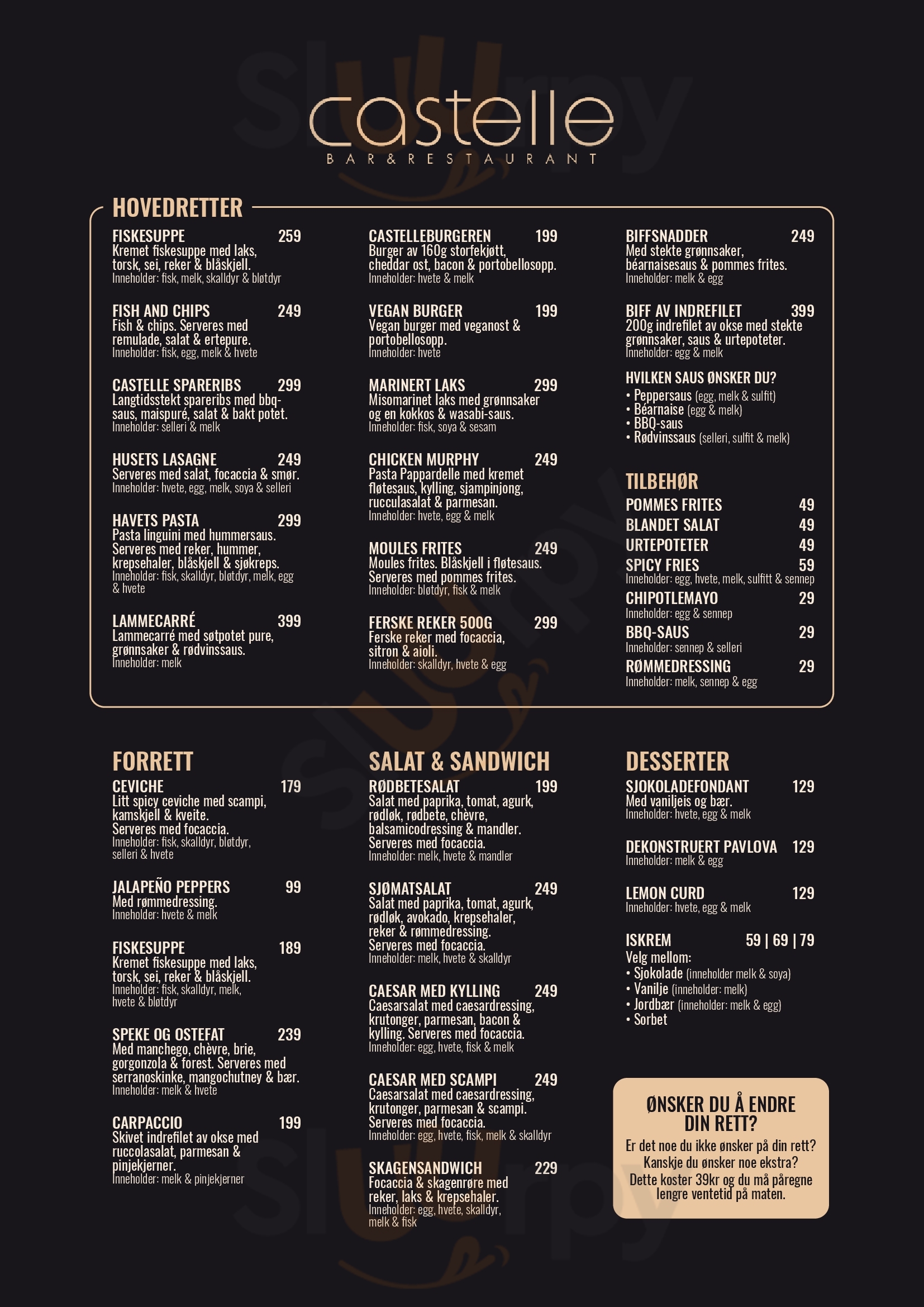 Castelle Arendal Menu - 1