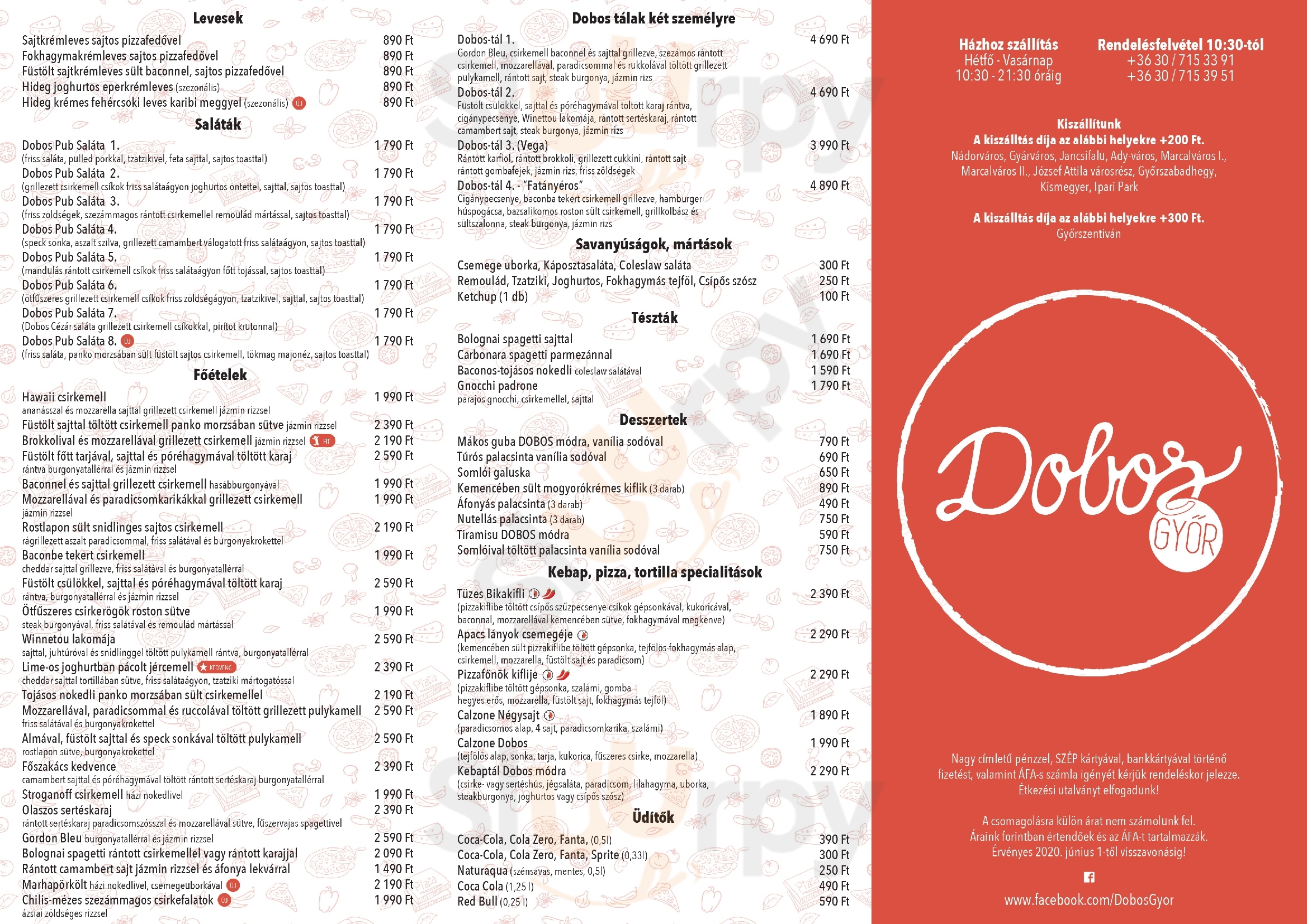 Dobos Pub & Pizzéria Győr Menu - 1