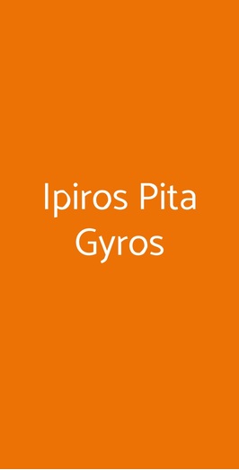 Ipiros Greek Fast Food, Pavia