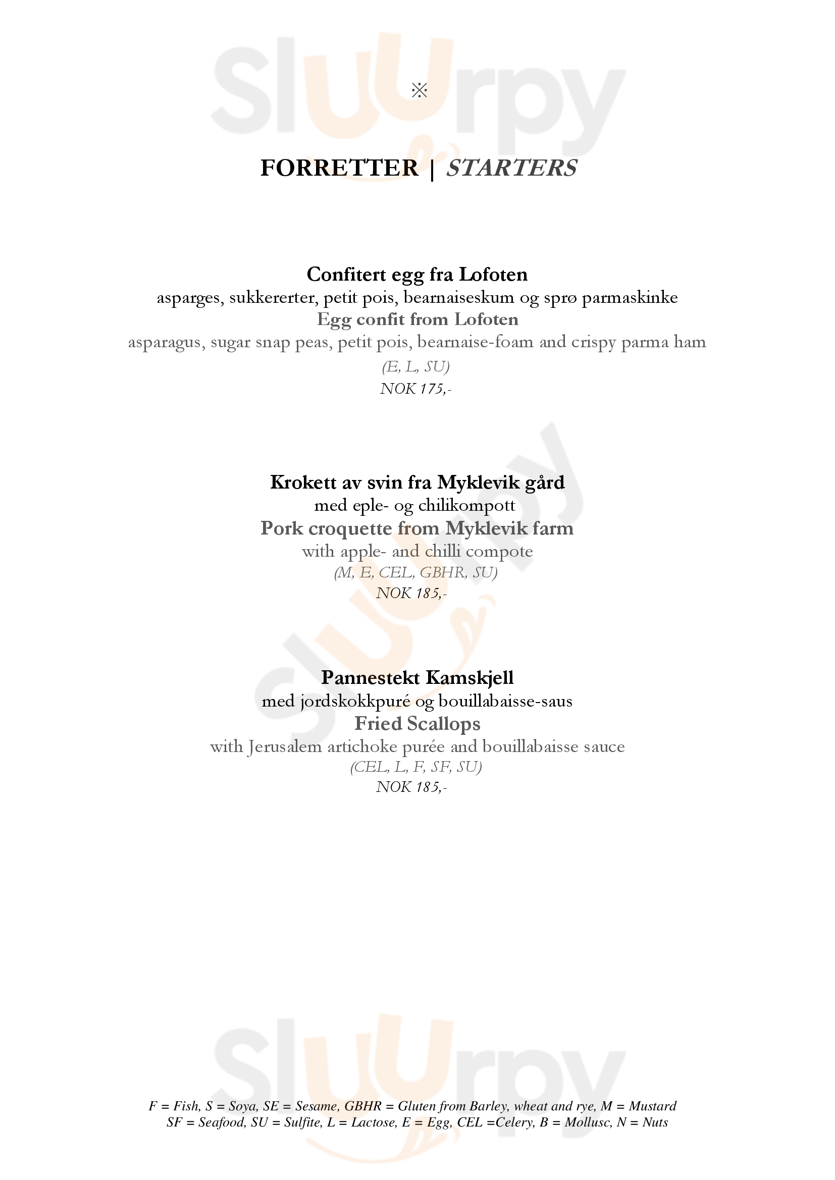 Oriana Tavern Nusfjord Menu - 1