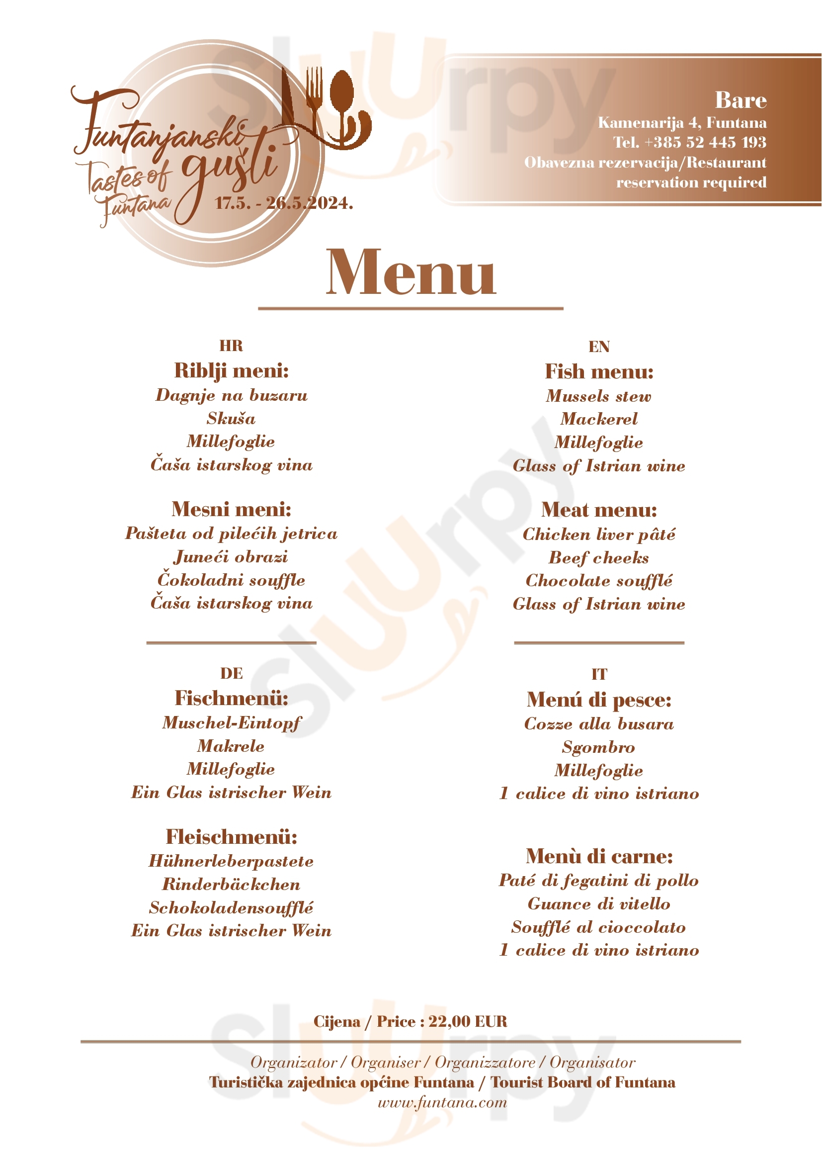 Konoba Tri Srca Funtana Menu - 1
