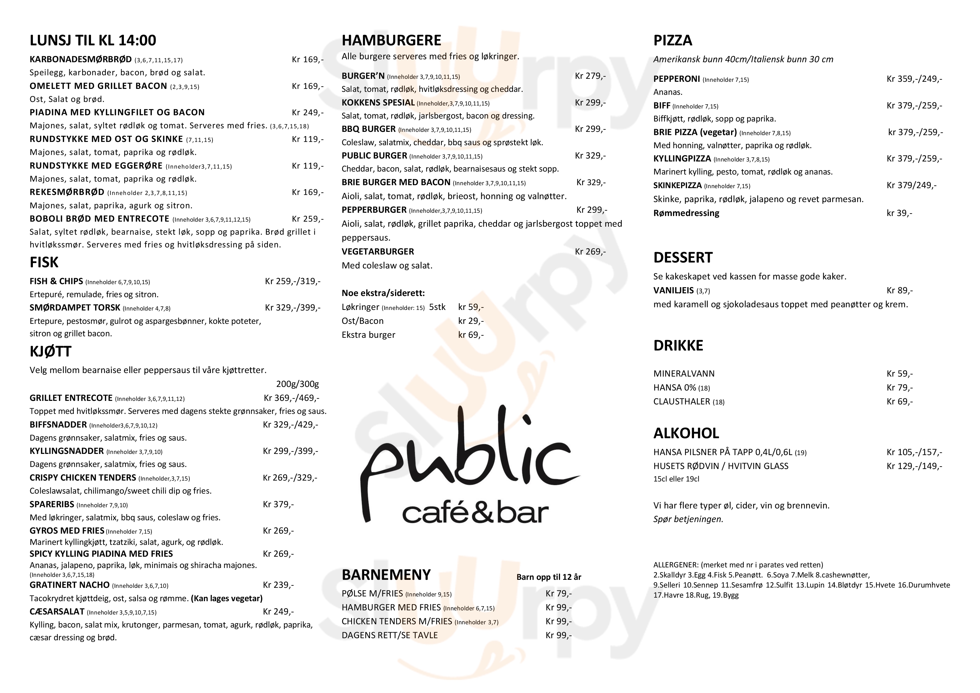 Public Cafe Bergen Menu - 1