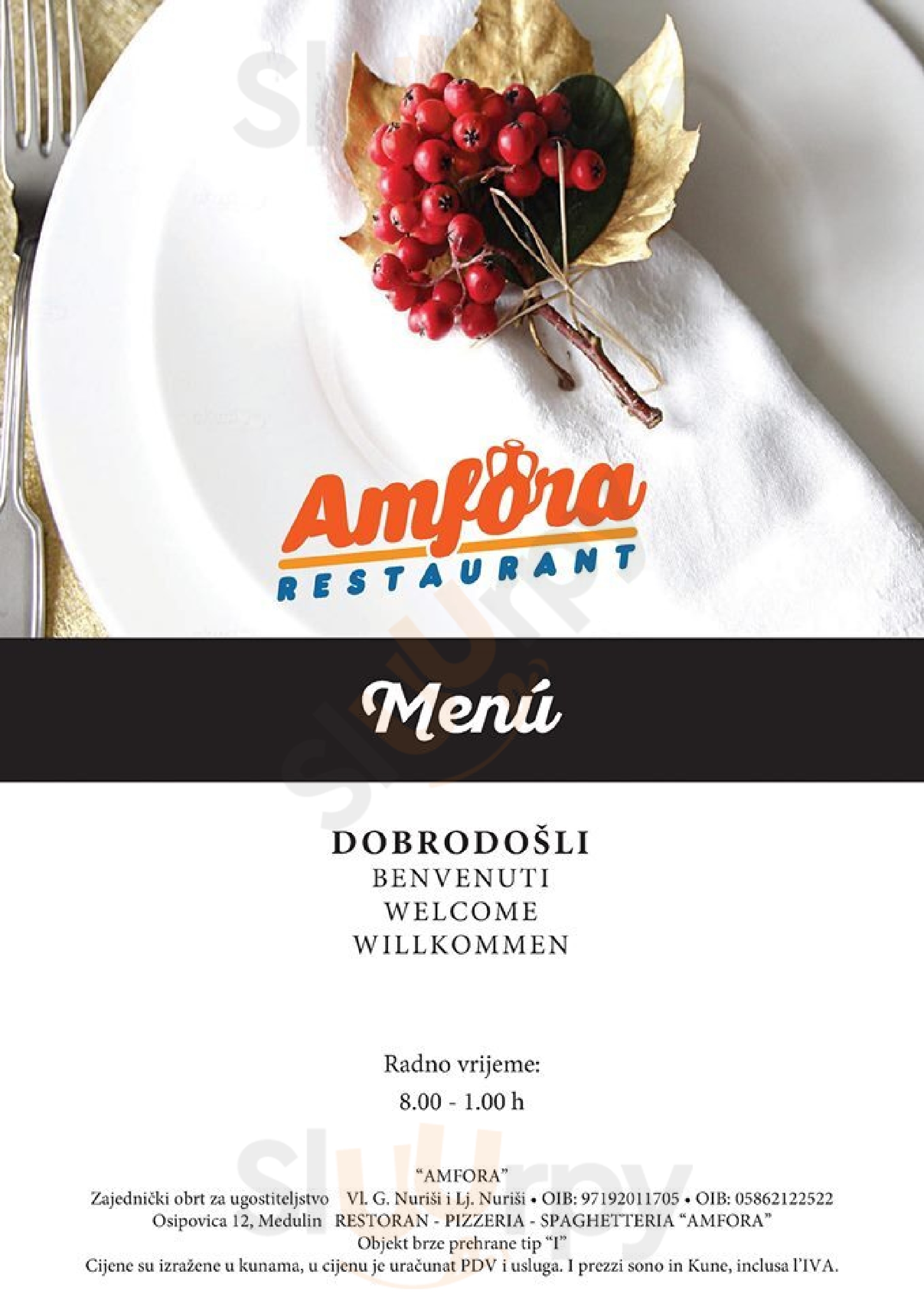 Restaurant Amfora Medulin Menu - 1
