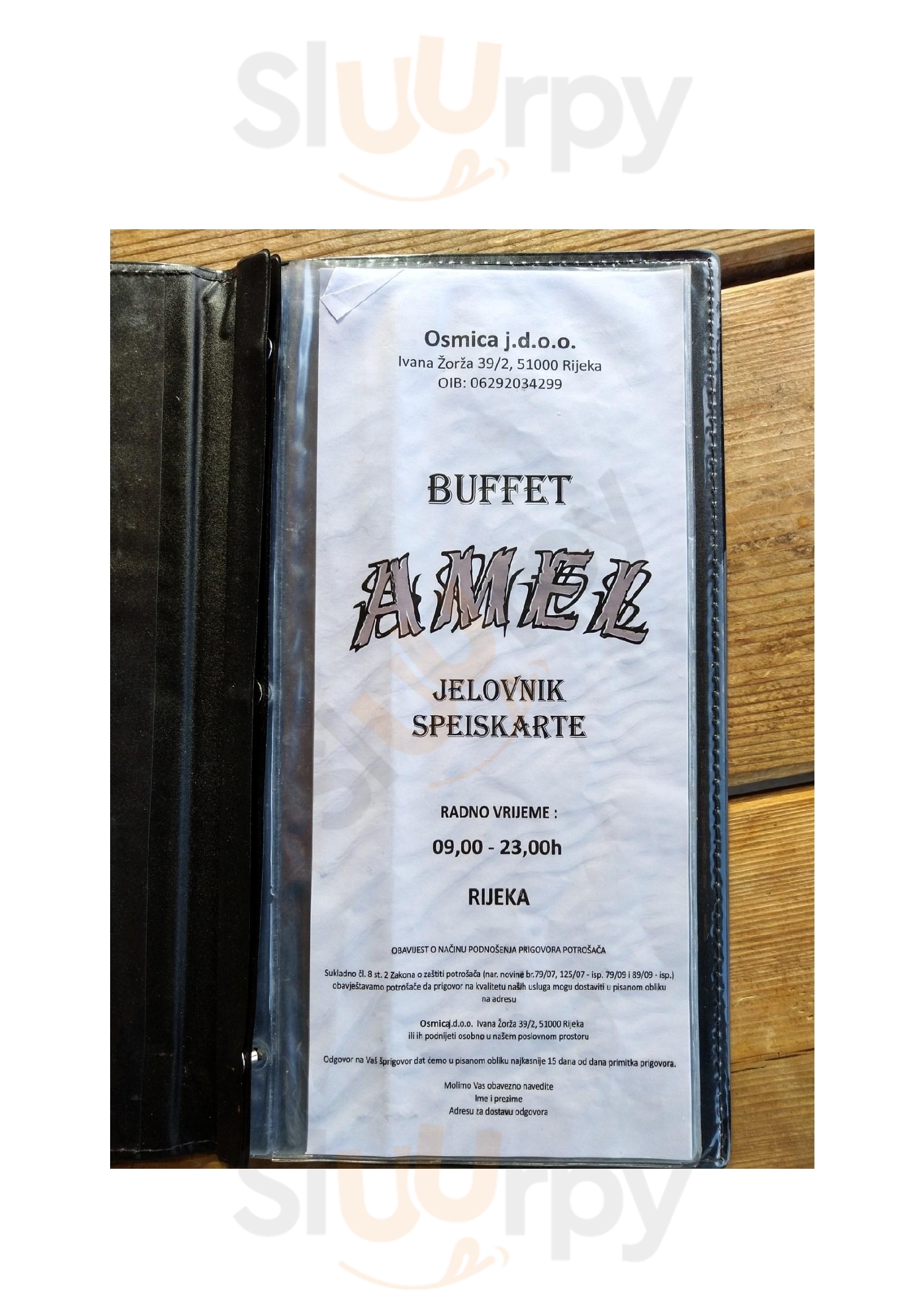 Buffet Amel Rijeka Menu - 1