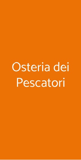 Osteria Dei Pescatori, Portalbera