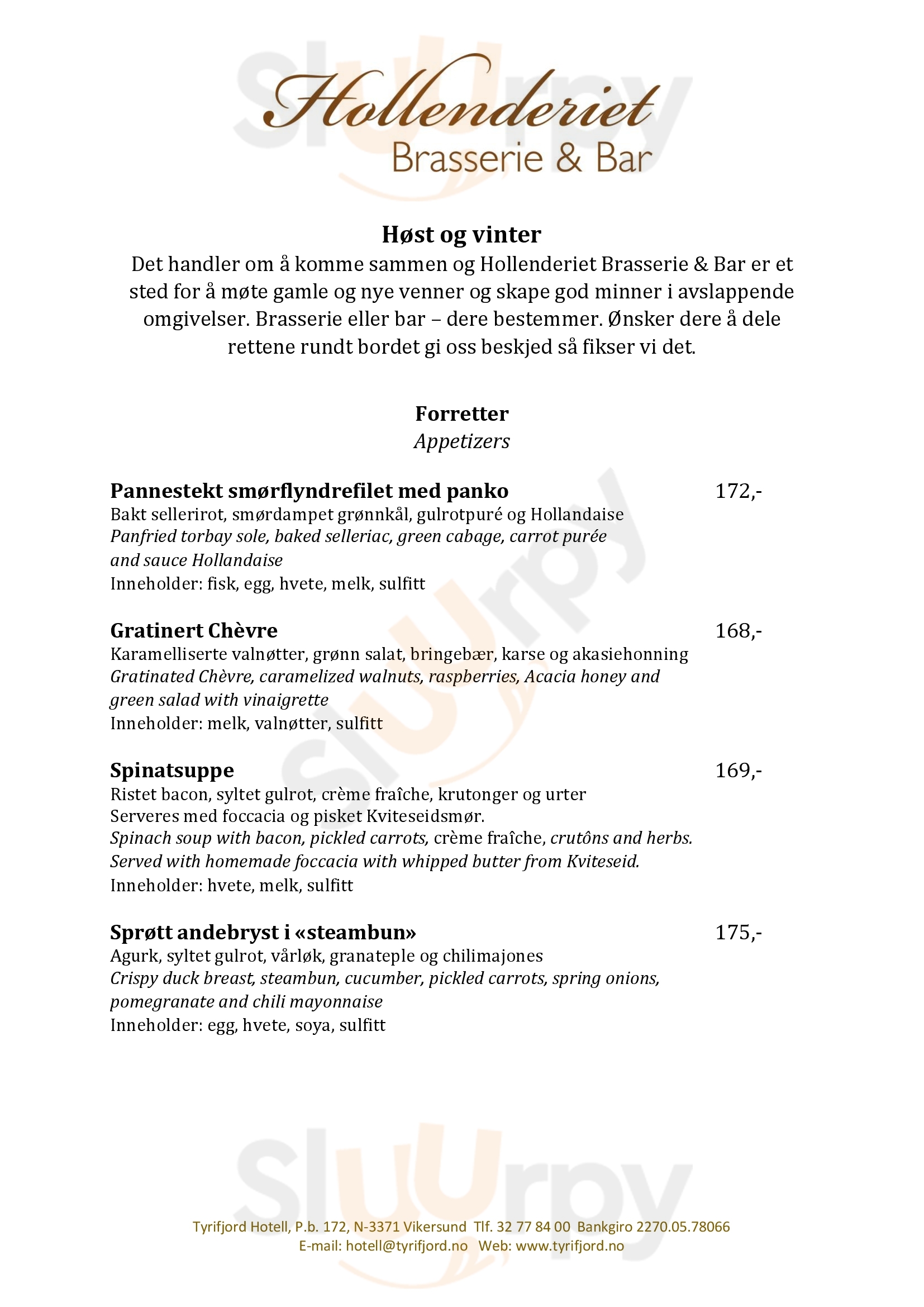 Tyrifjord Hotell Vikersund Menu - 1