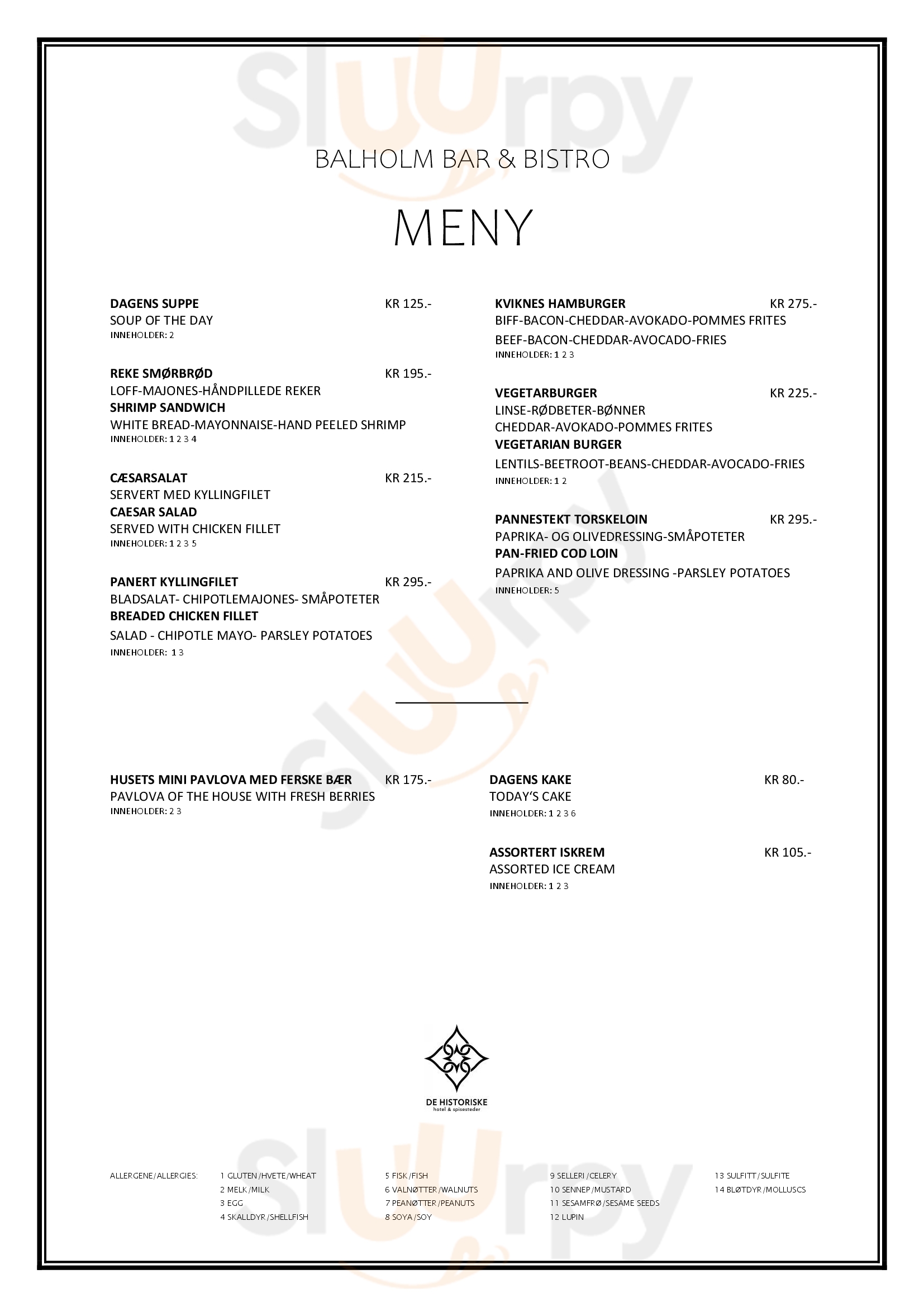 Kviknes Eating And Drinking Balestrand Menu - 1