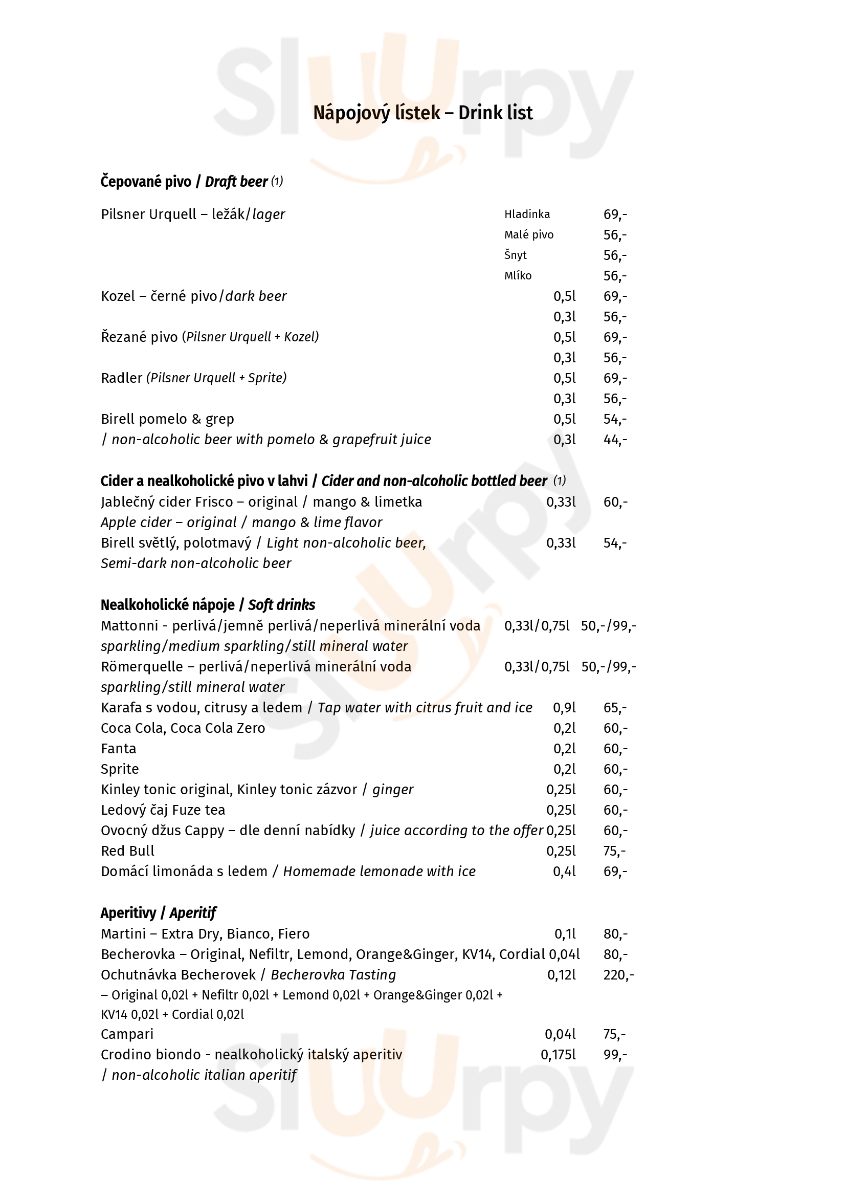 Main Menu - La Hospoda Bistro Colonial