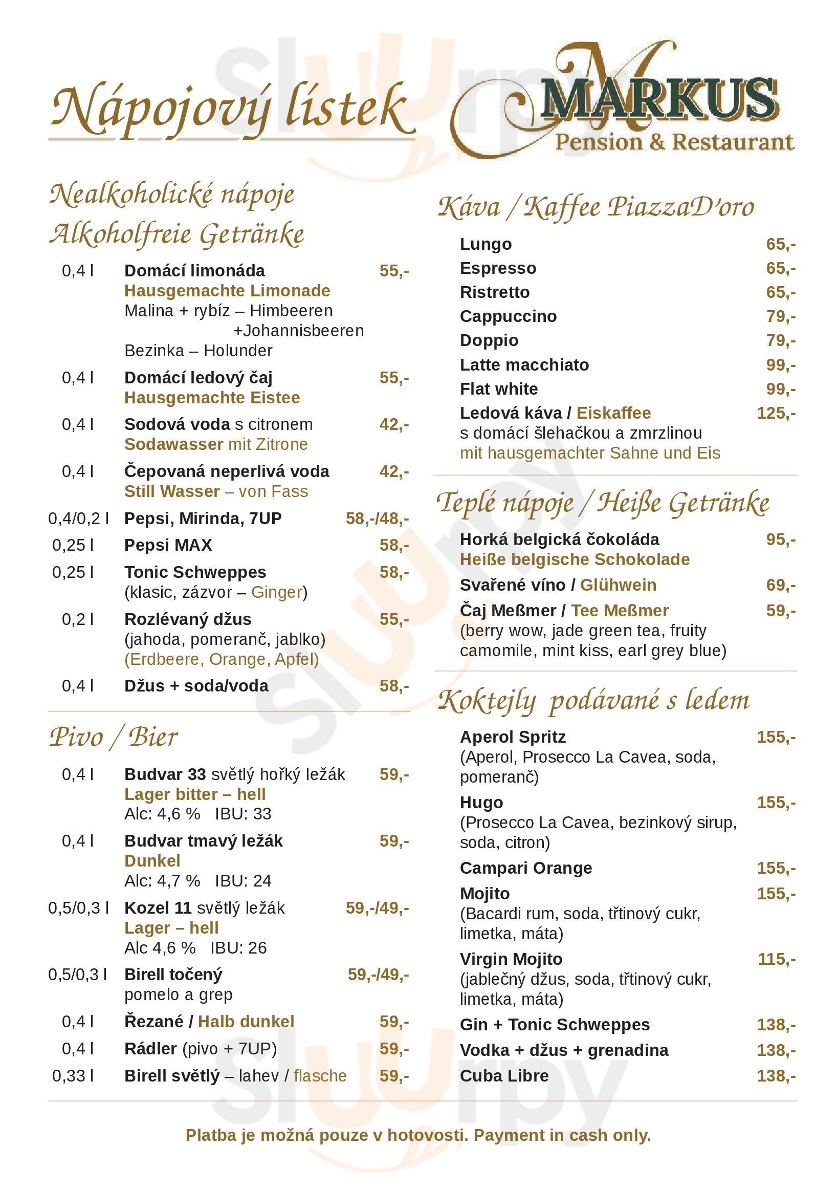 Markus Penzion Restaurant Frymburk Menu - 1