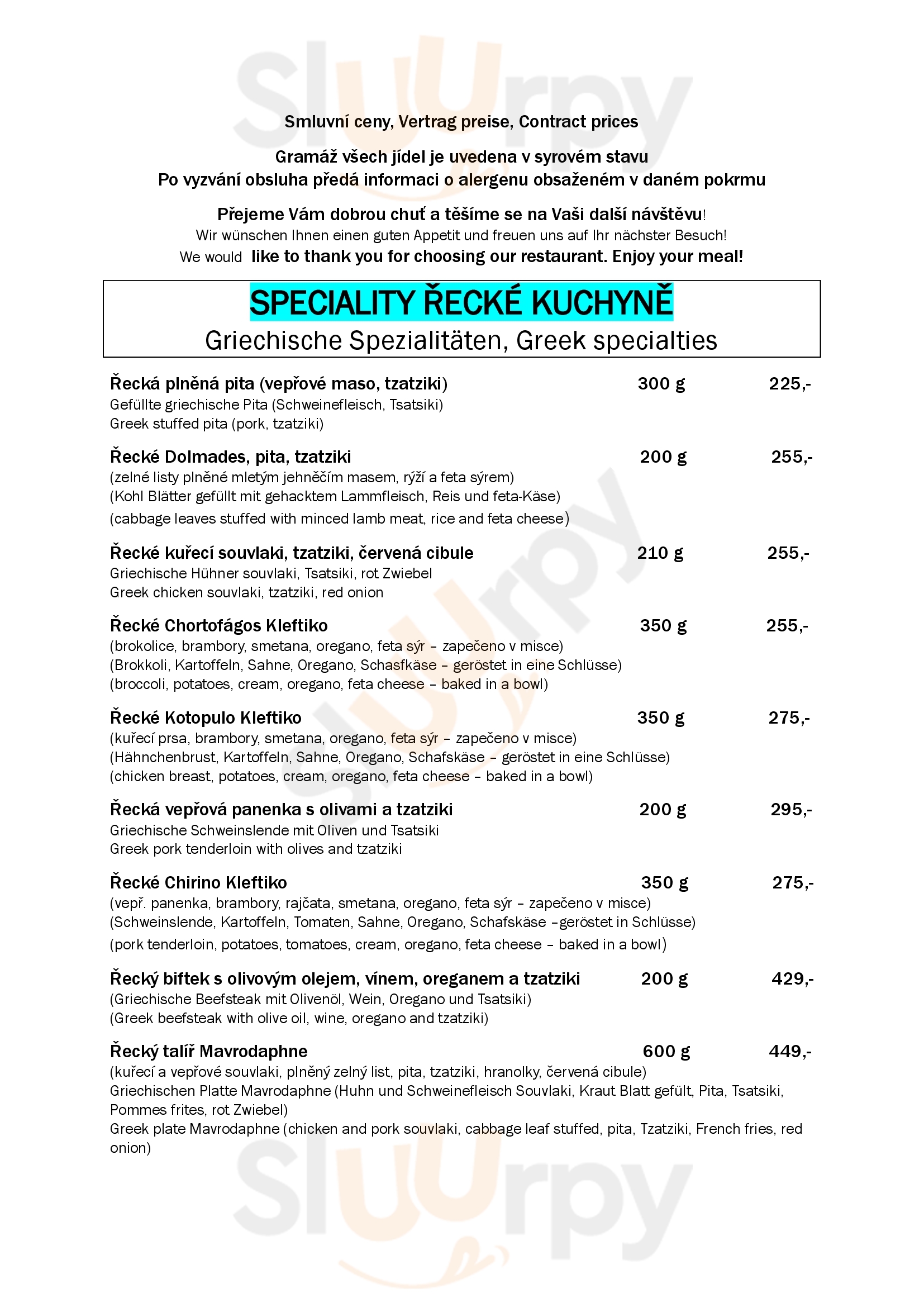 Hradebni Restaurace Mohelnice Menu - 1