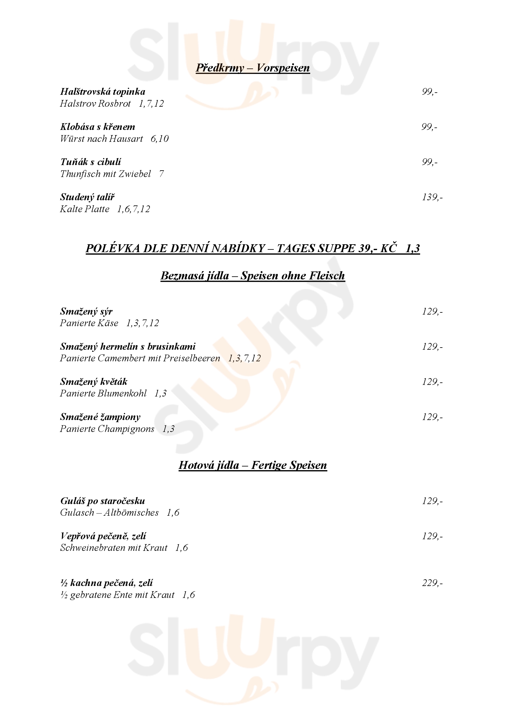 Restaurace Magdaléna Aš Menu - 1