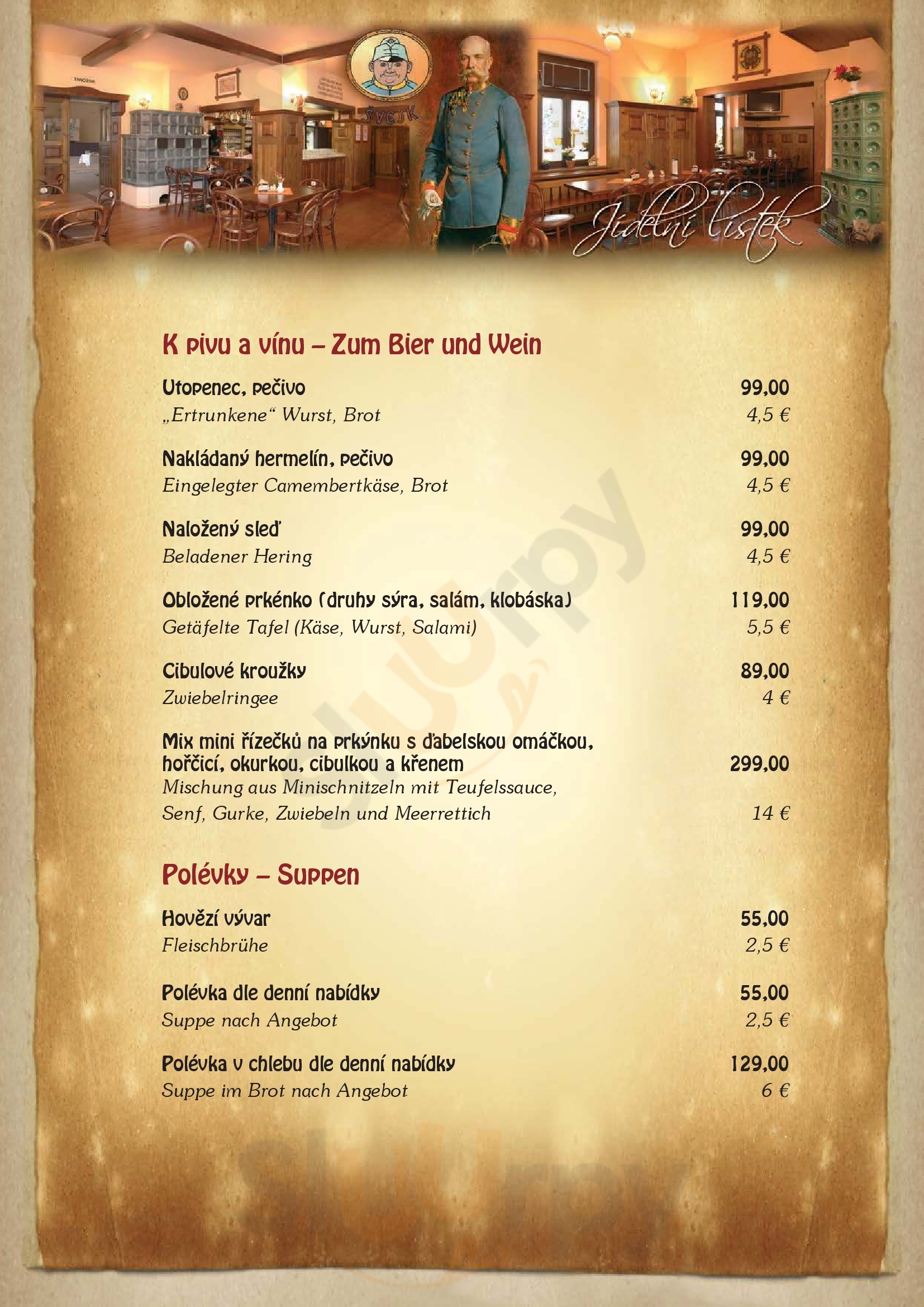 Restaurant Švejk Bublava Menu - 1