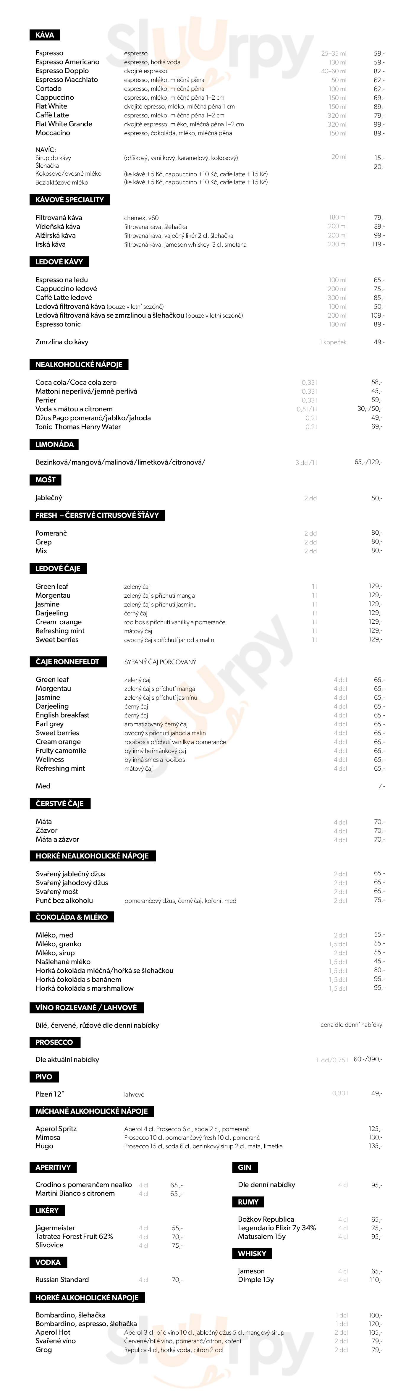Main Menu - Rotatoria Caffè Medlánky