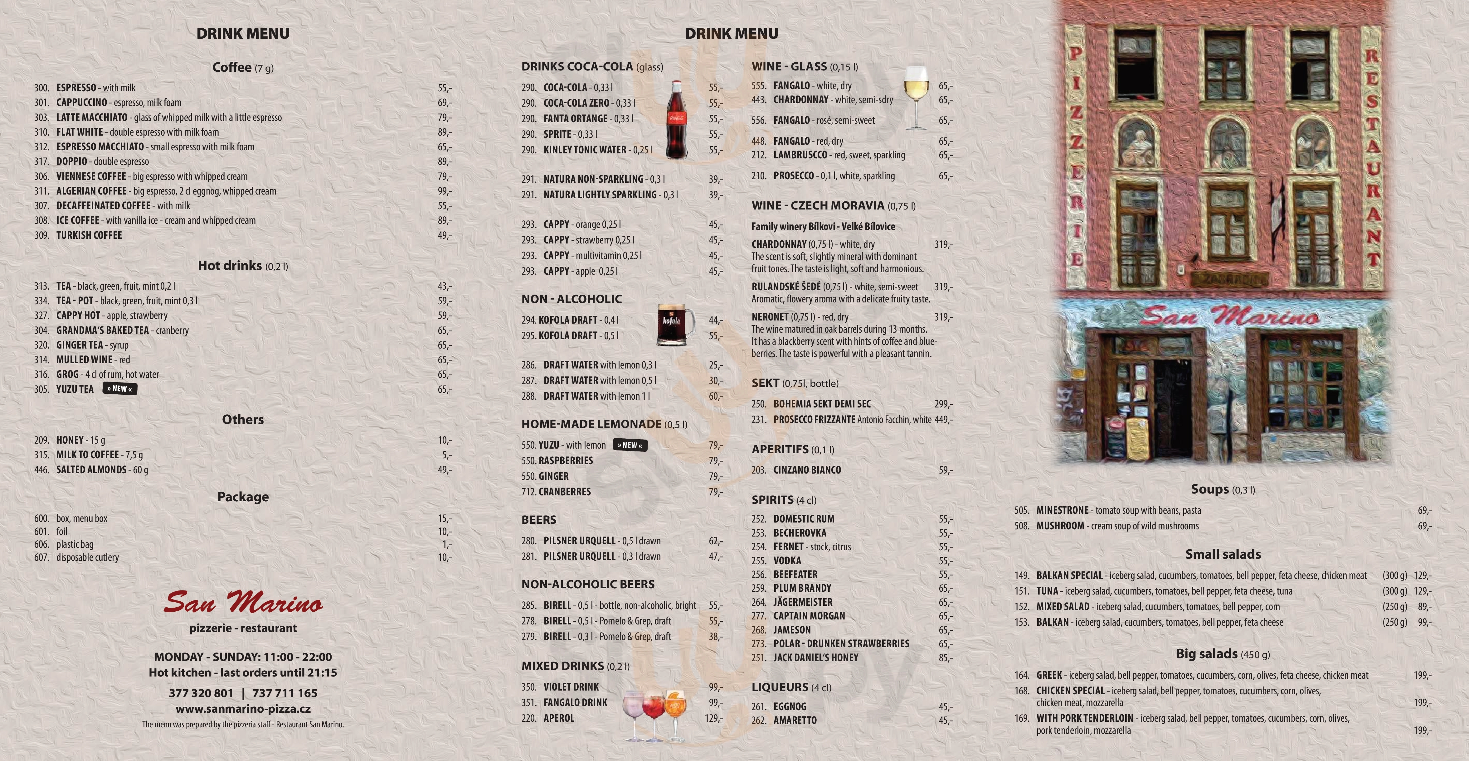 San Marino Plzeň Menu - 1