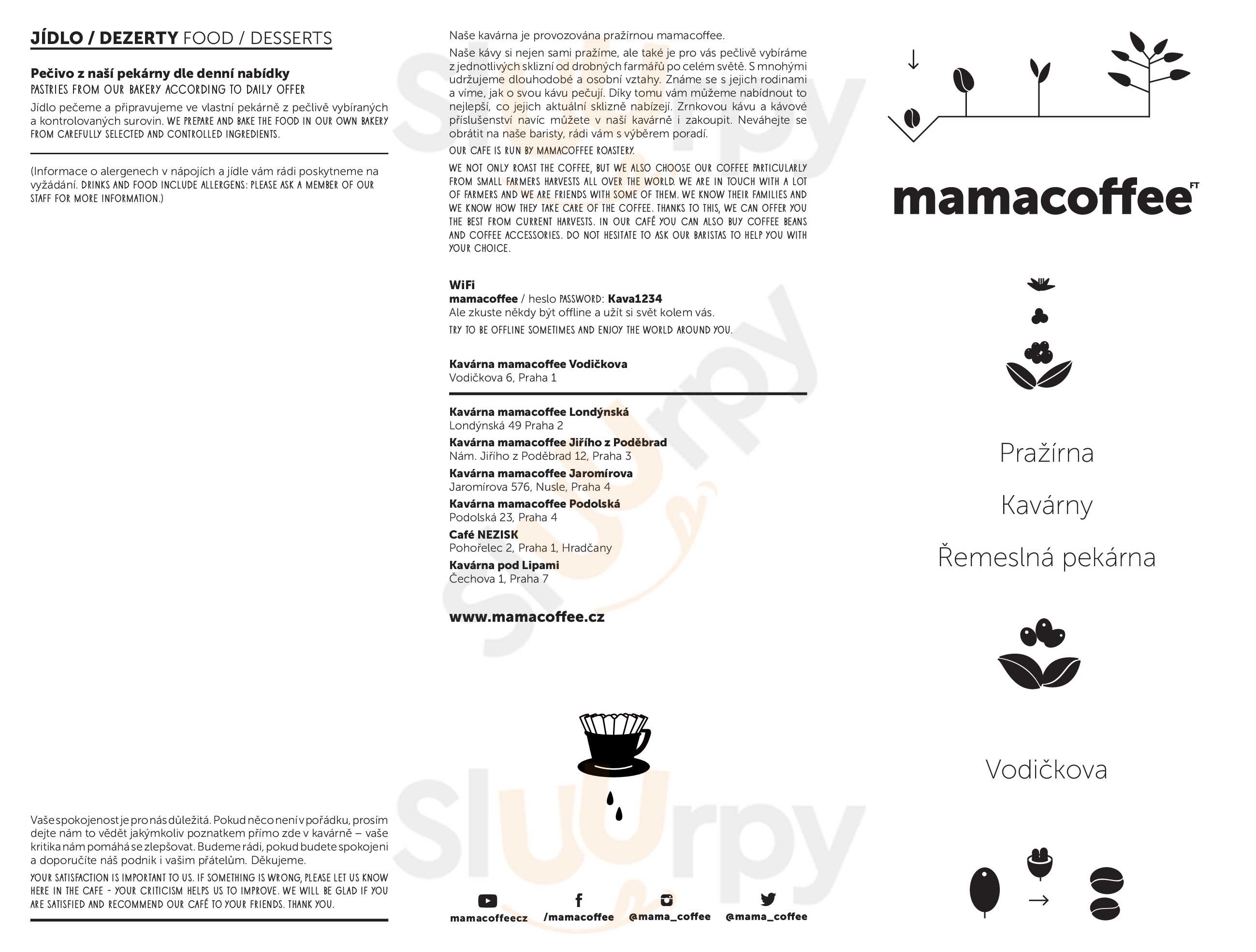 Mamacoffee (vodickova) Praha Menu - 1