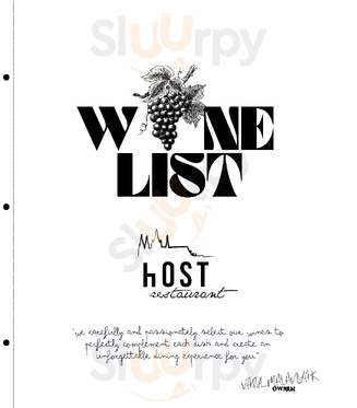 Host Restaurant menu