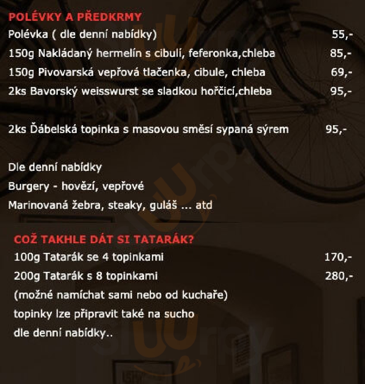 Restaurace Kulový Blesk Praha Menu - 1
